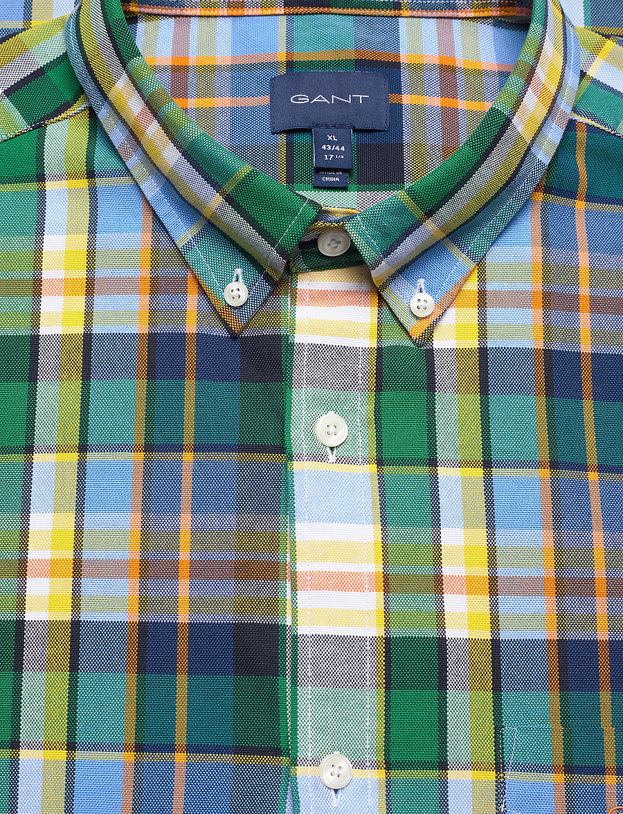 GANT - D1. OXFORD PLAID REG BD - pacific blue - 2