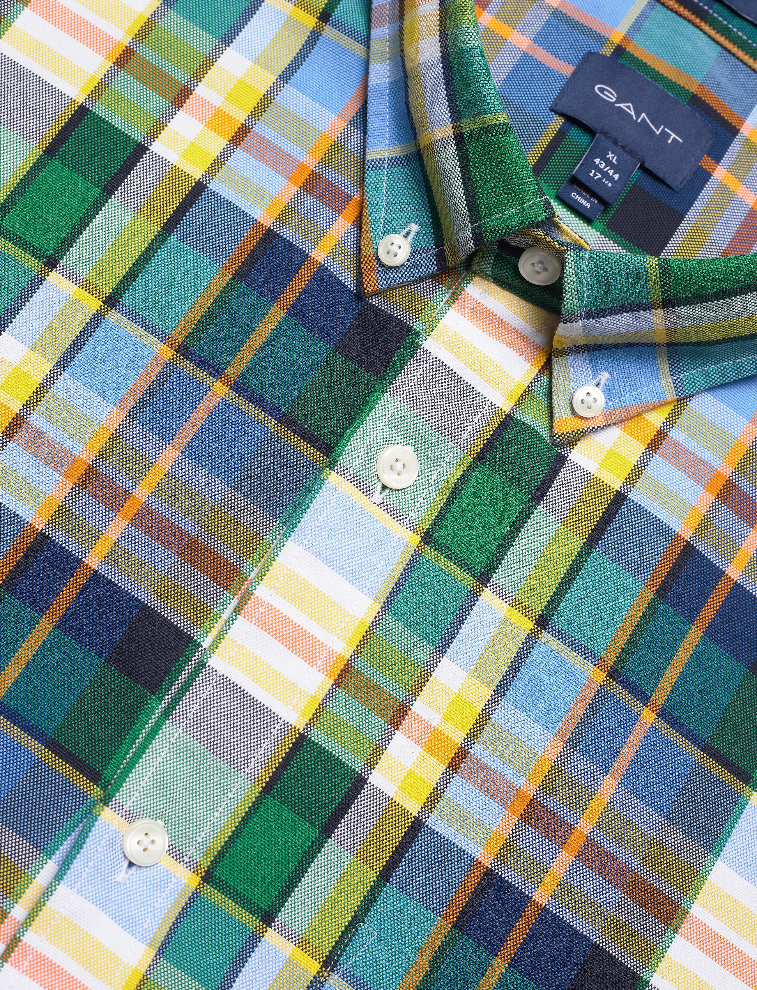 GANT - D1. OXFORD PLAID REG BD - pacific blue - 3