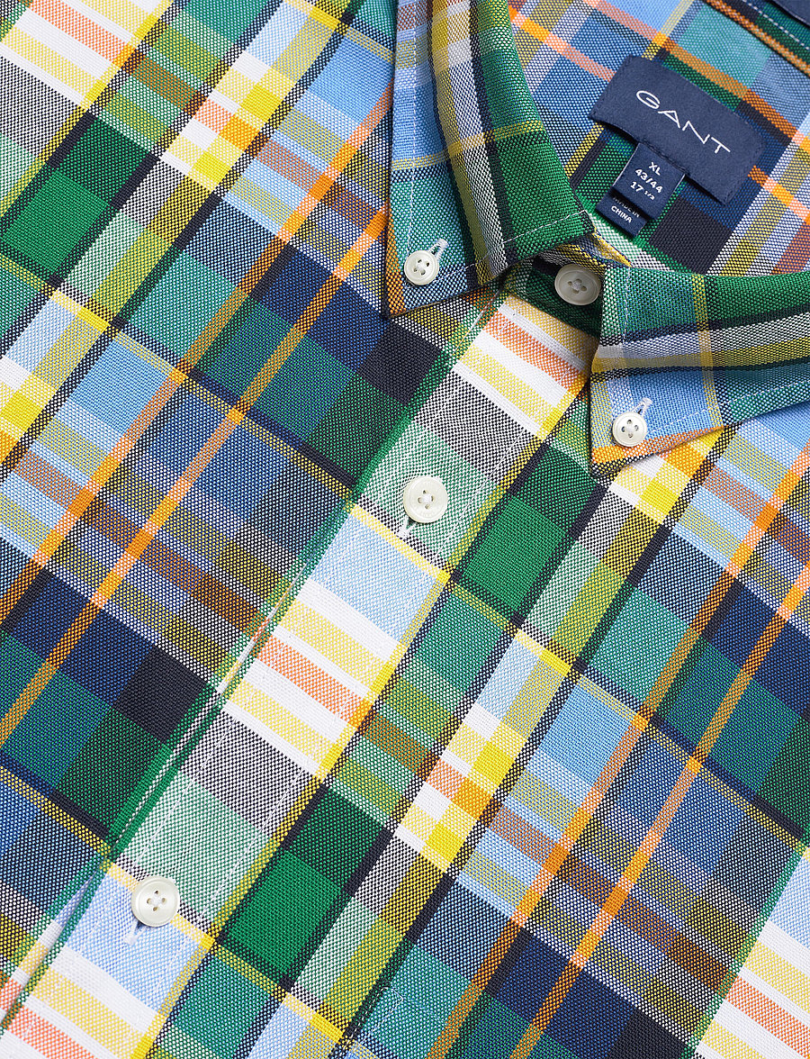 GANT - D1. OXFORD PLAID REG BD - pacific blue - 3