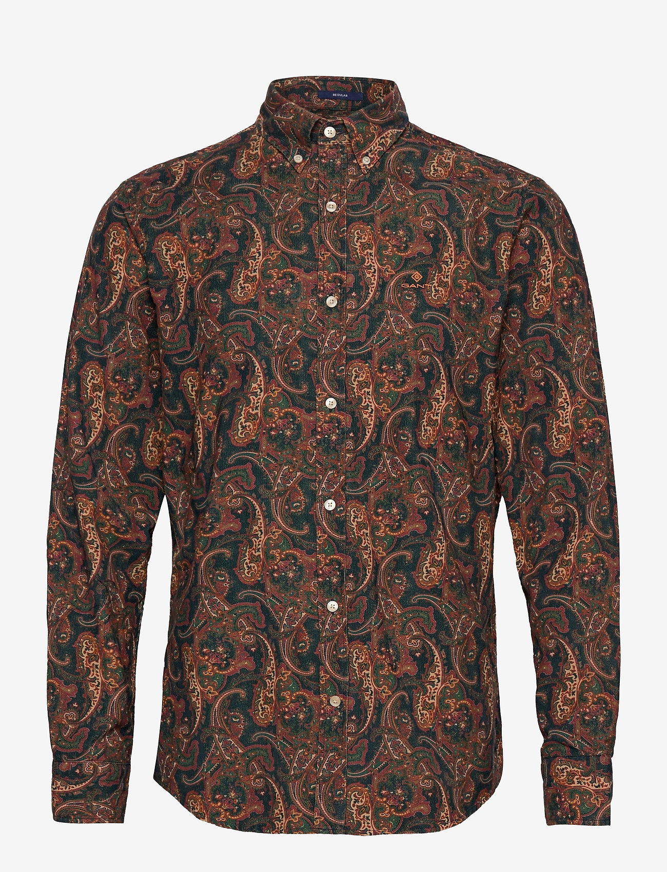 GANT - D2. BABYCORD PAISLEY PRINT REG BD - dark khaki - 0