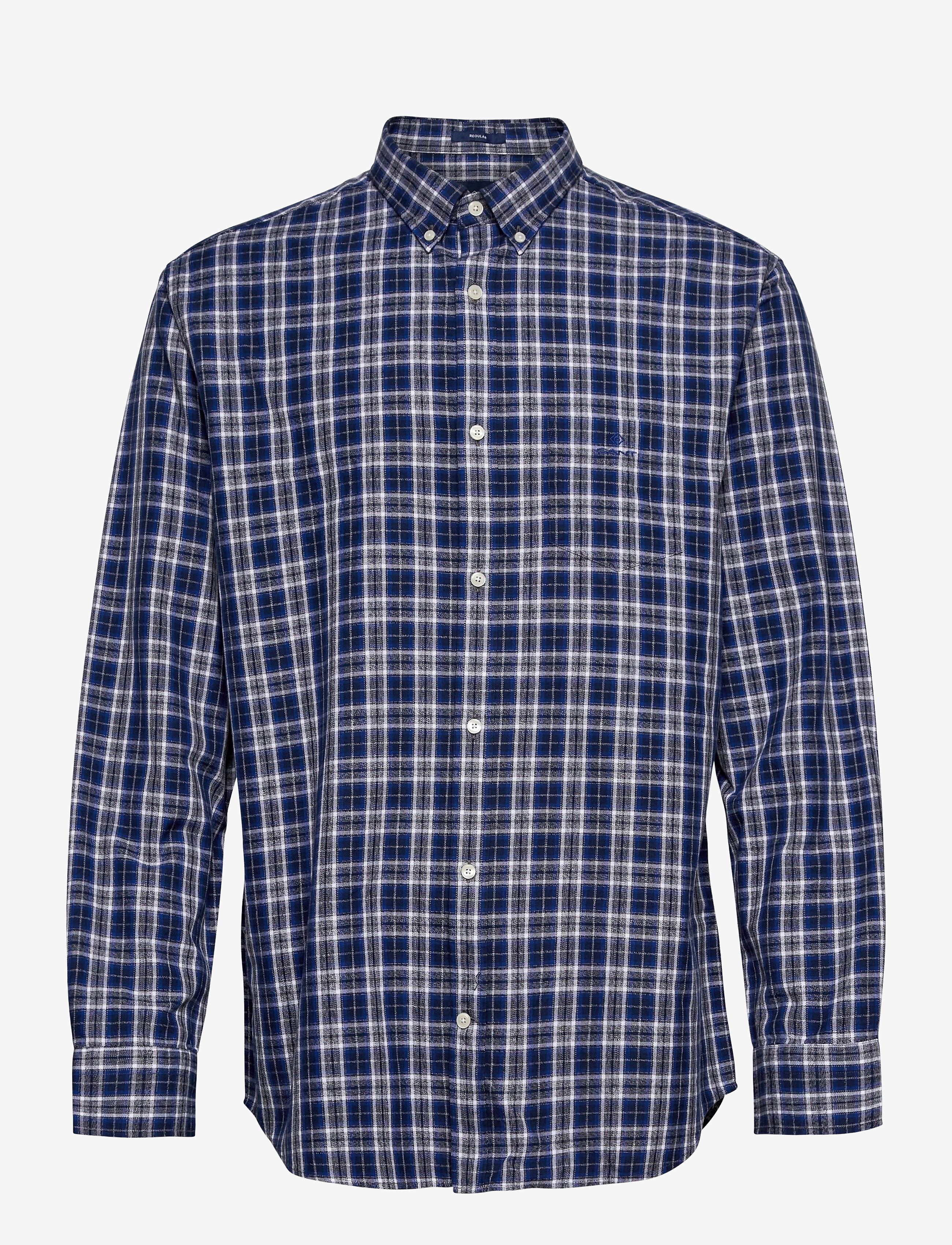 GANT - D1. OXFORD MOULINE CHECK REG BD - college blue - 0