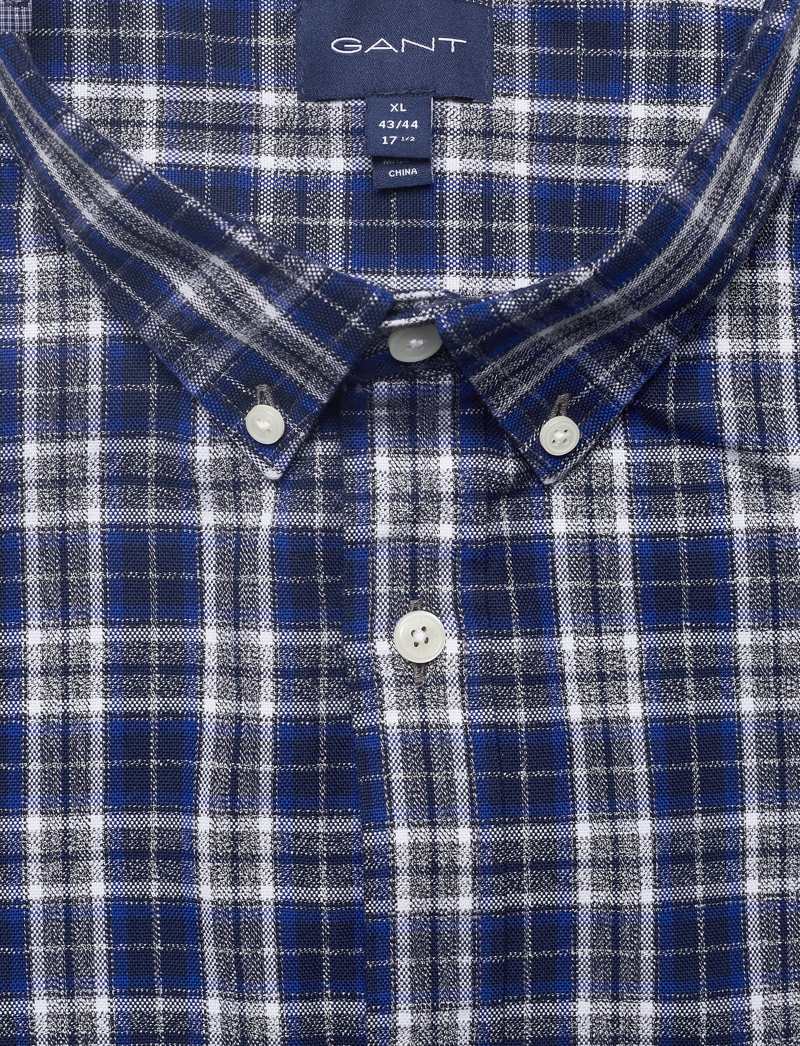 GANT - D1. OXFORD MOULINE CHECK REG BD - college blue - 2