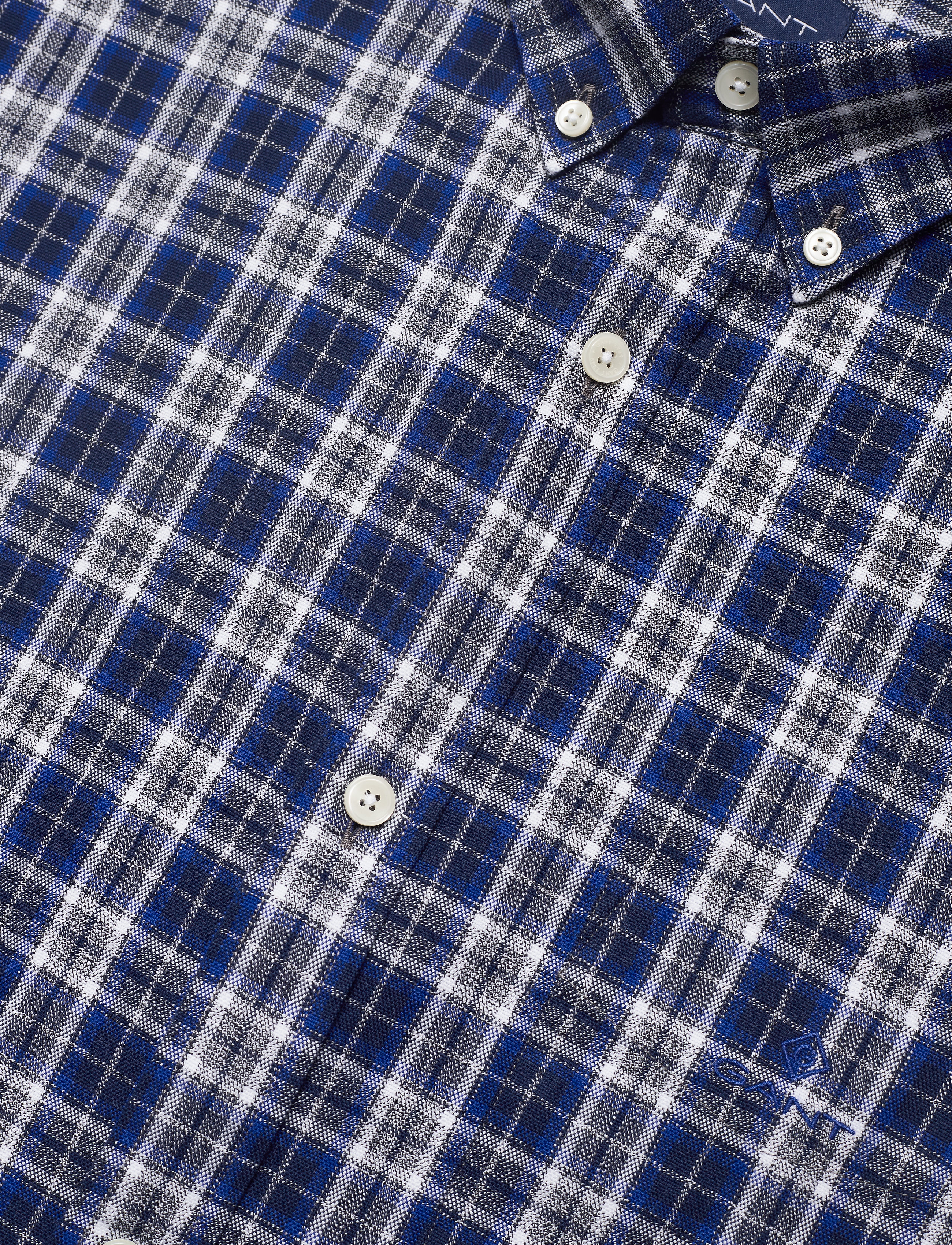 GANT - D1. OXFORD MOULINE CHECK REG BD - college blue - 3