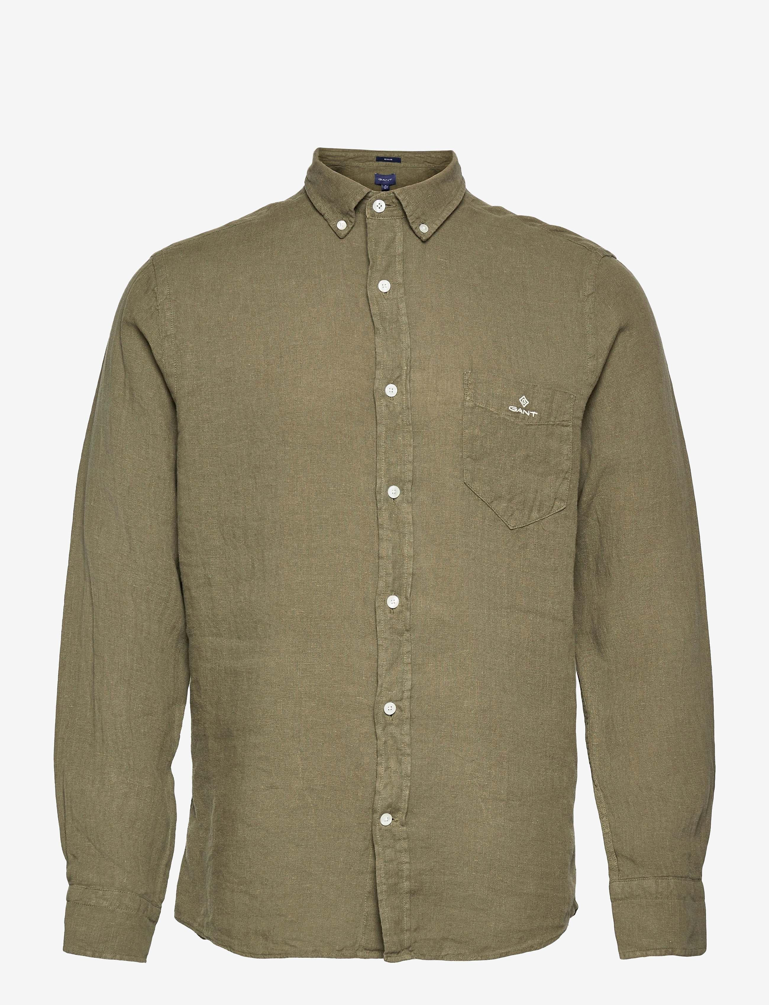 GANT - D2. REG UT GMNT DYED LINEN BD - dark leaf - 0