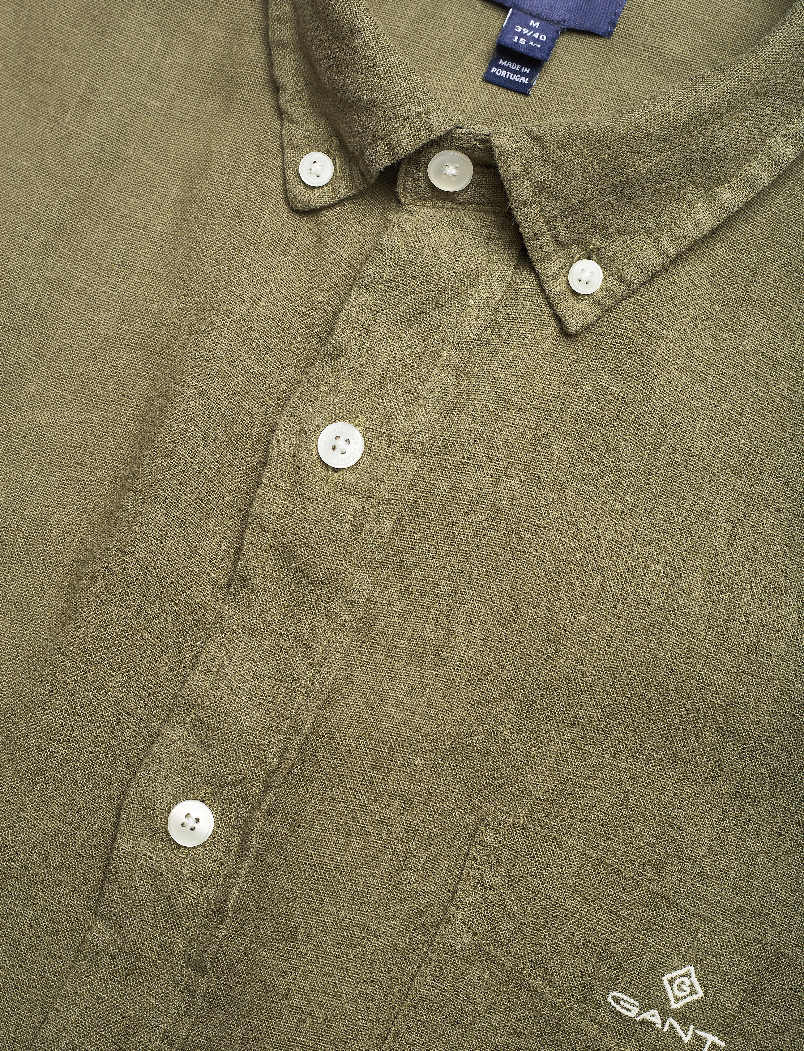 GANT - D2. REG UT GMNT DYED LINEN BD - dark leaf - 3