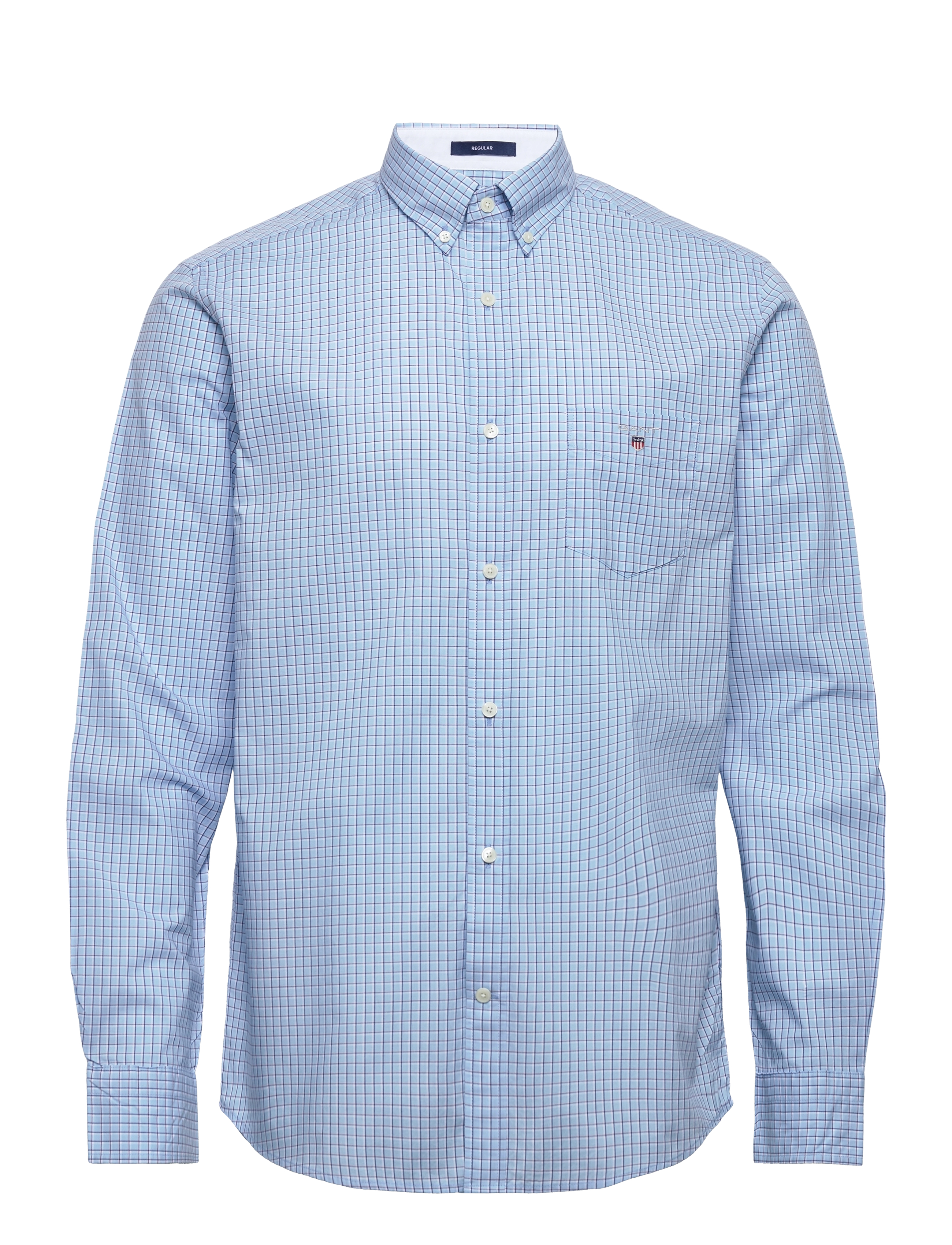 D1. REG MINI CHECK POPLIN BD - CAPRI BLUE