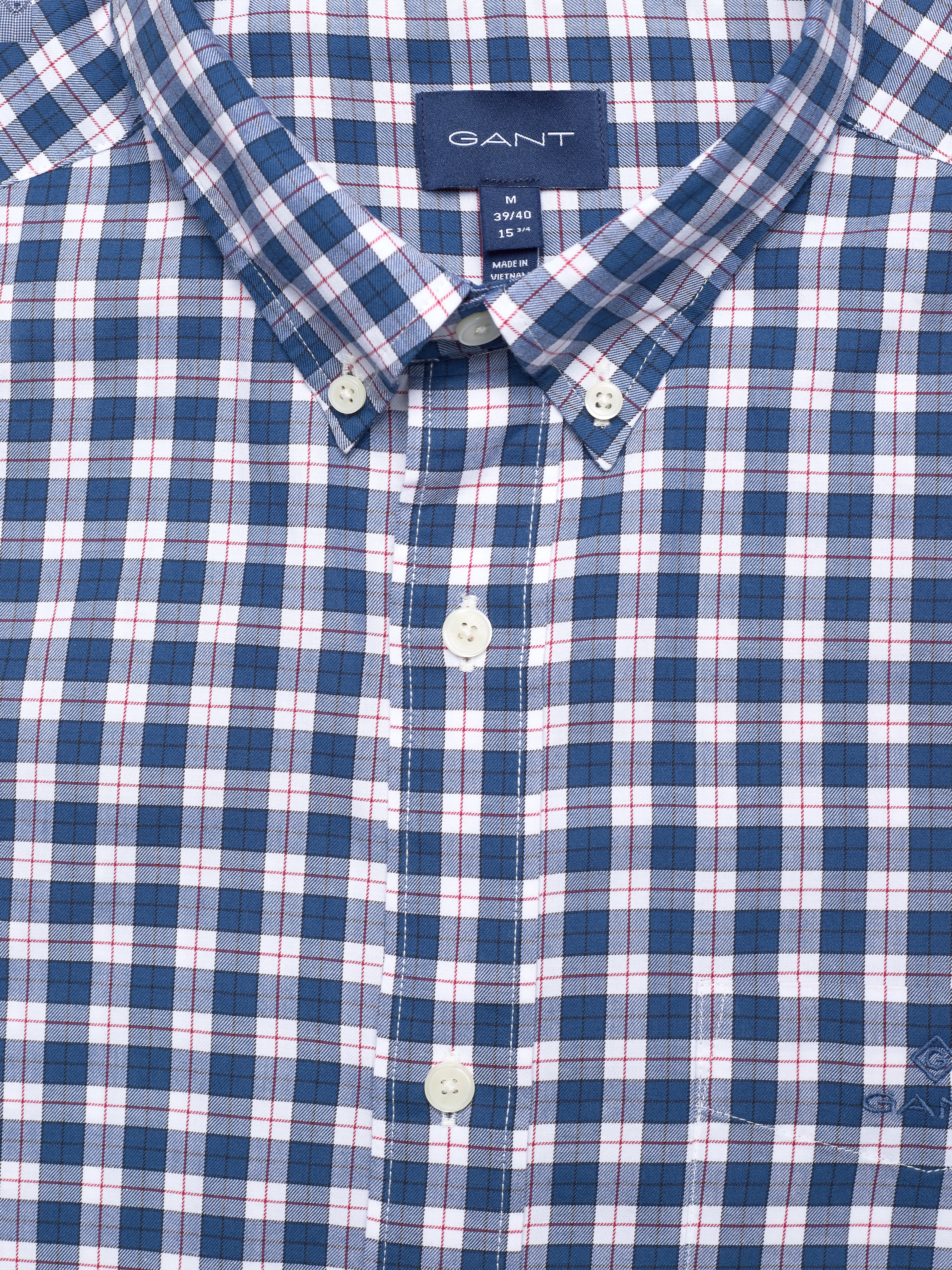 GANT - D1.REG TWILL CHECK BD - sea blue - 2