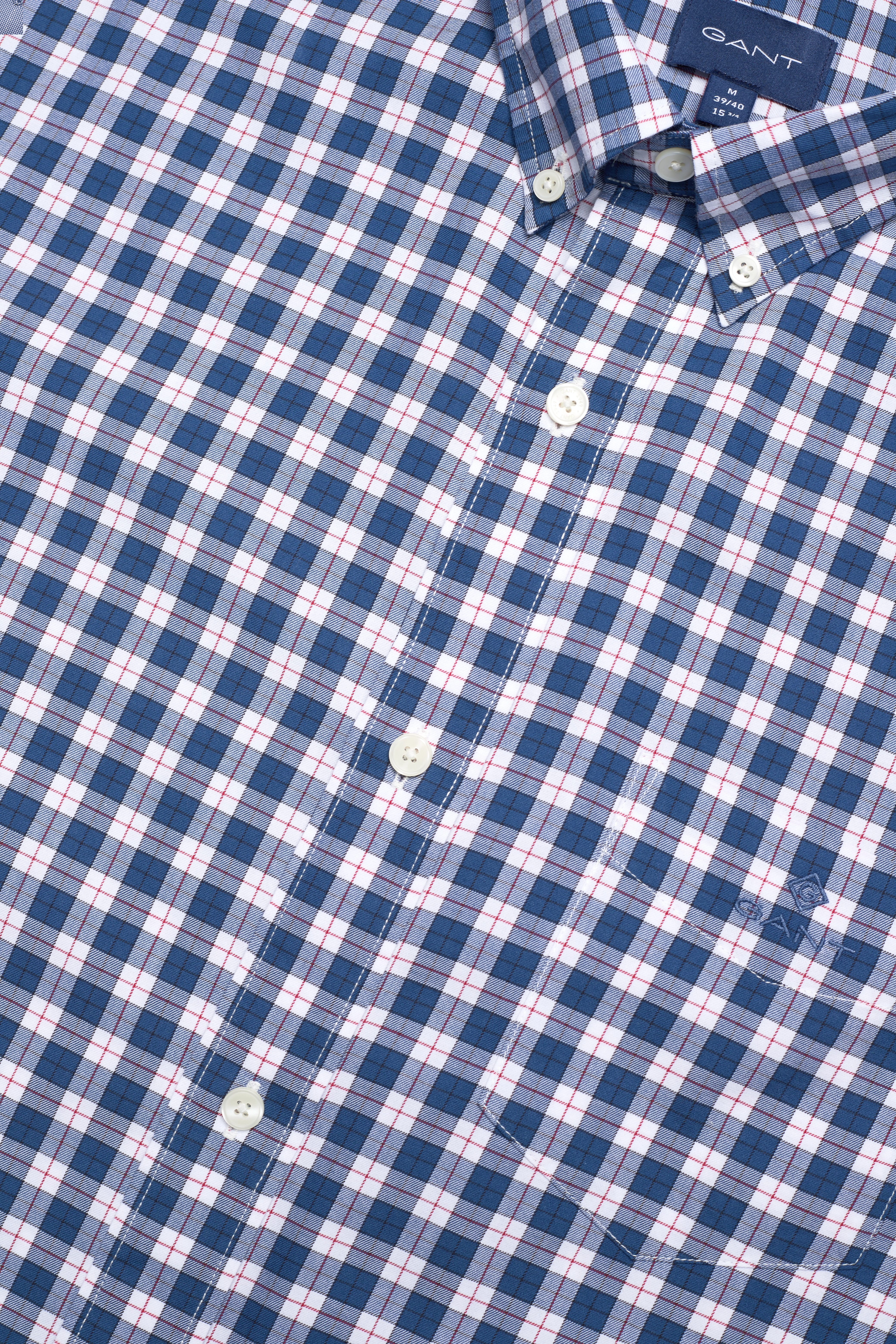 GANT - D1.REG TWILL CHECK BD - sea blue - 3