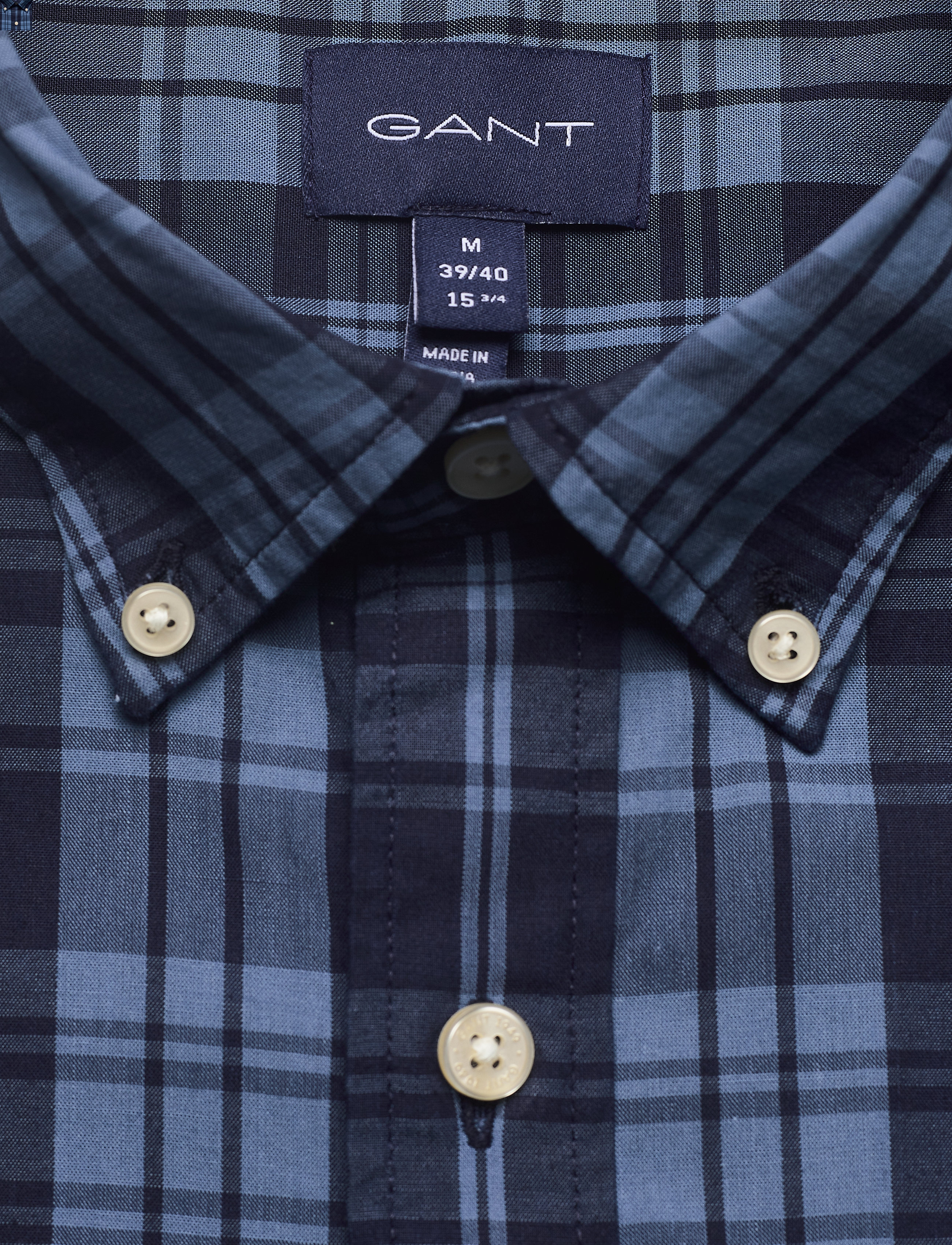 GANT - D1. TP BC INDIGO CHECK REG BD SS - dark indigo - 2