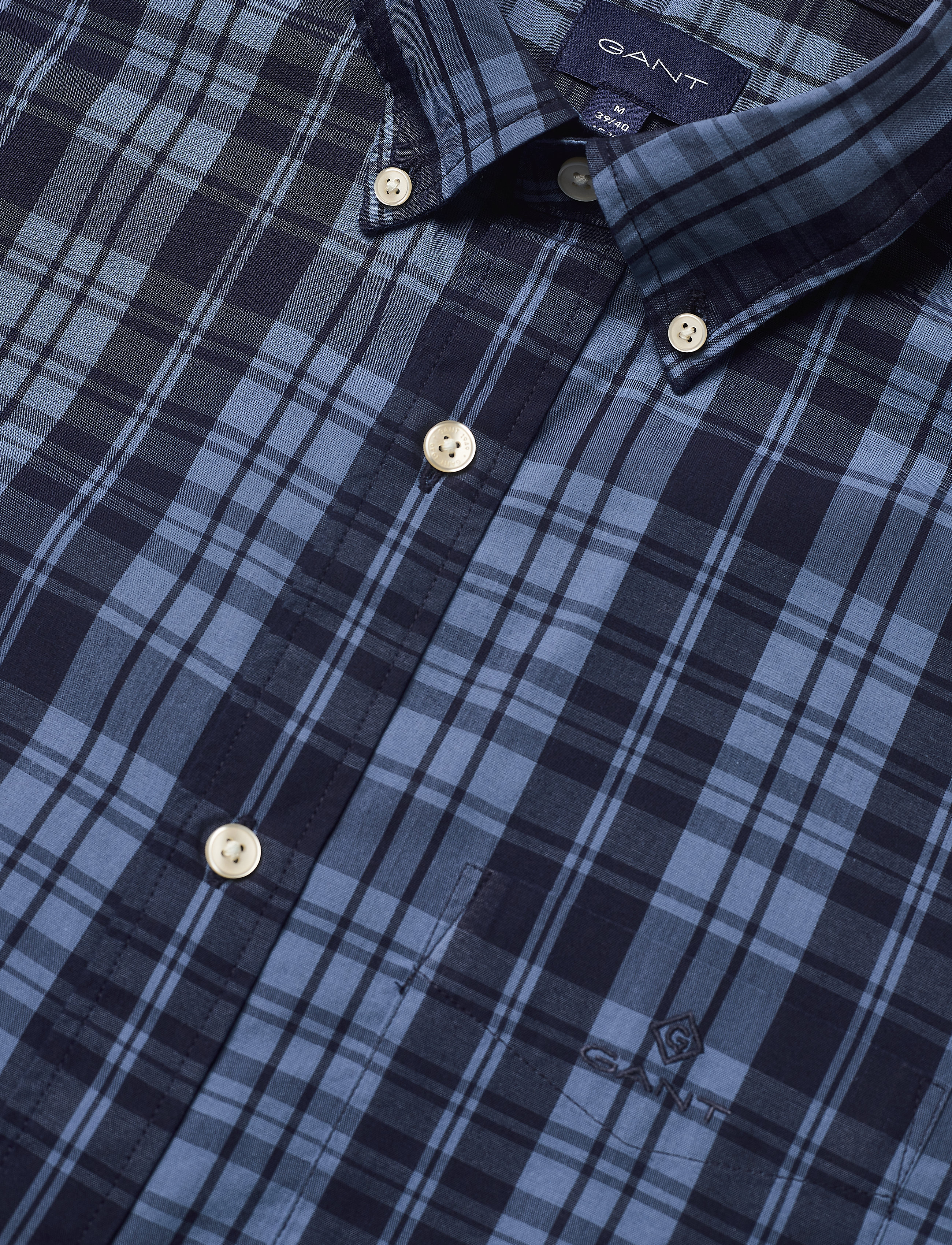 GANT - D1. TP BC INDIGO CHECK REG BD SS - dark indigo - 3