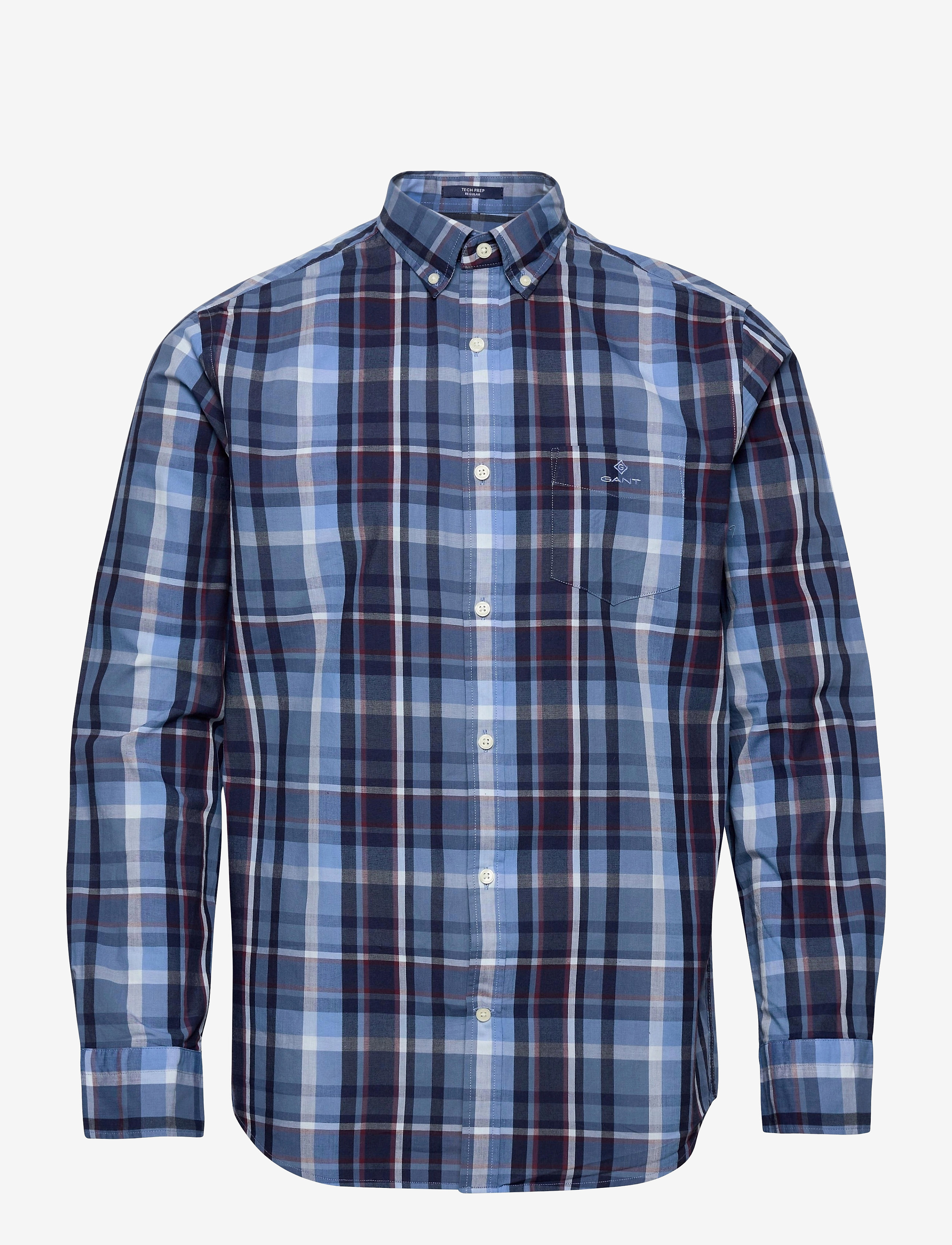GANT - D1. TP INDIGO MADRAS REG BD - pacific blue - 0