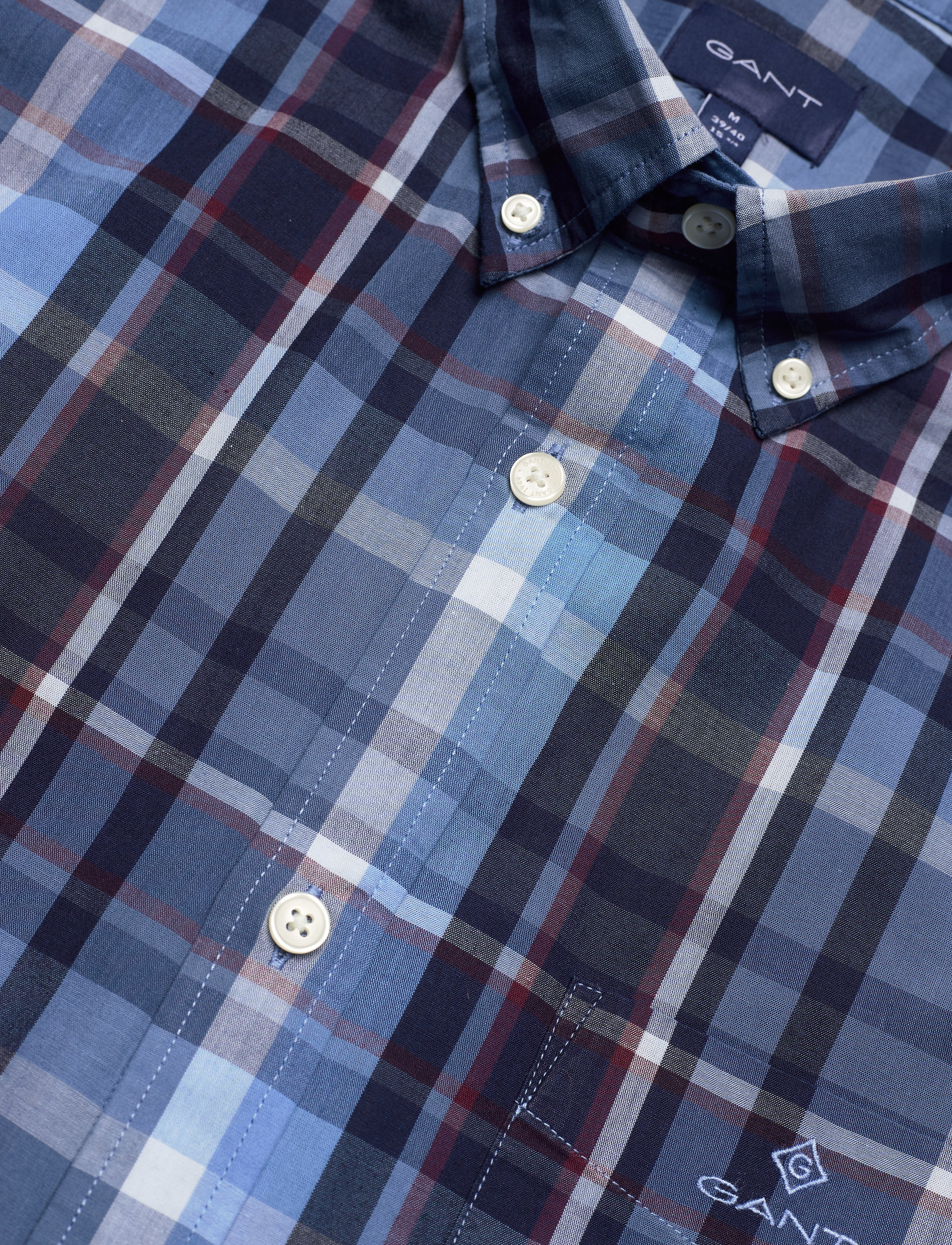 GANT - D1. TP INDIGO MADRAS REG BD - pacific blue - 3
