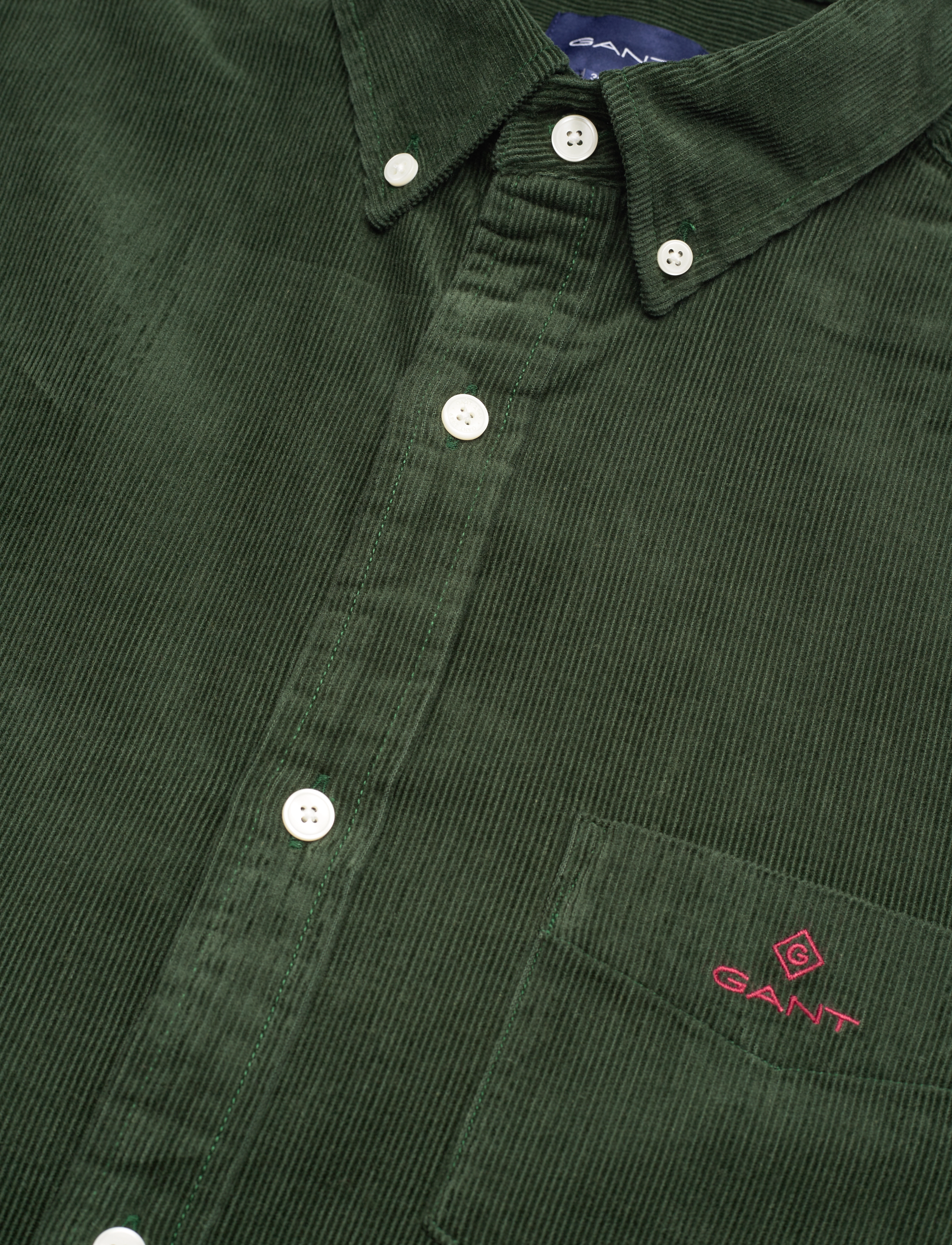 GANT - D1. REG CORDUROY SHIRT BD - storm green - 3