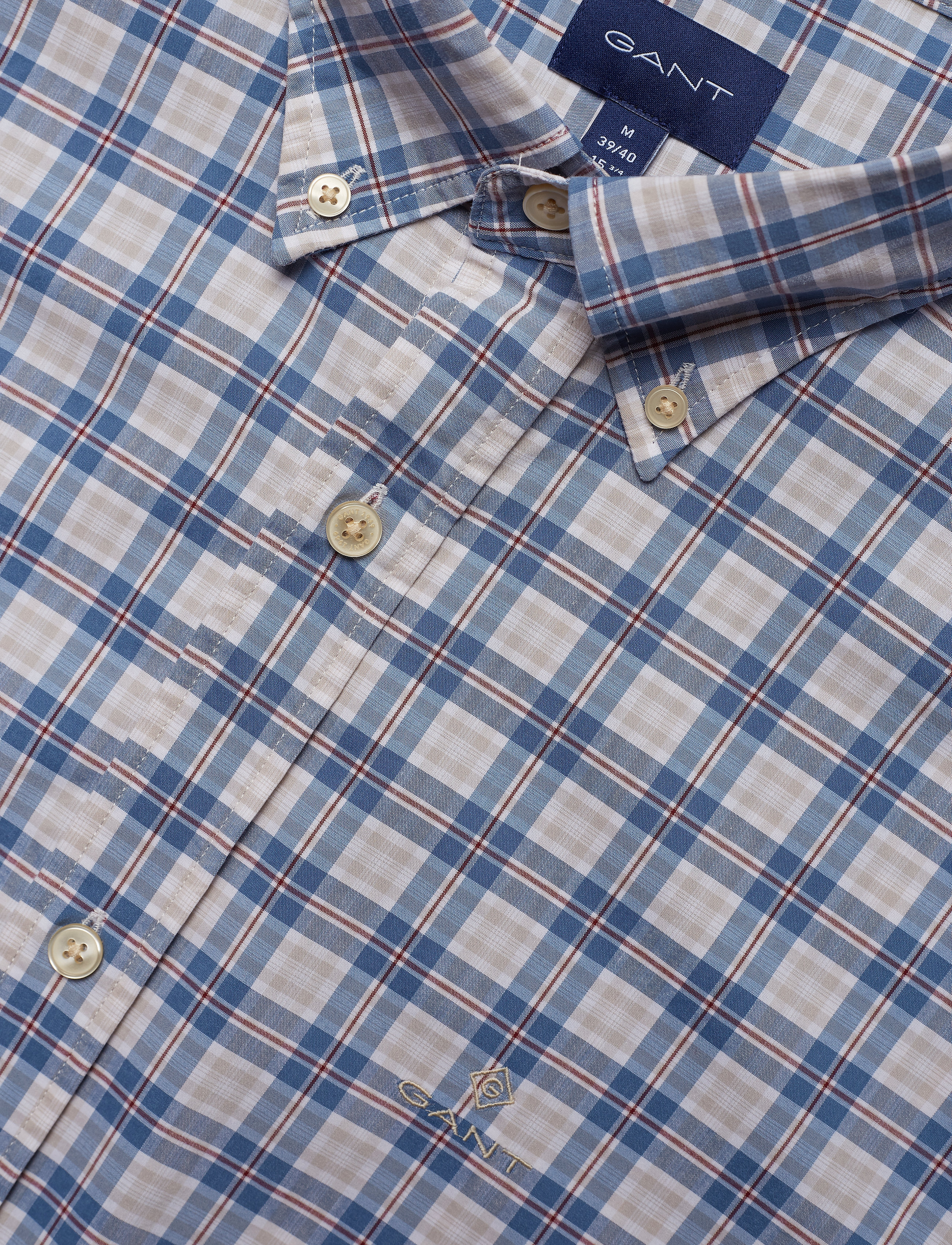 GANT - D1. TP BROADCLOTH PLAID REG BD - coronet blue - 2