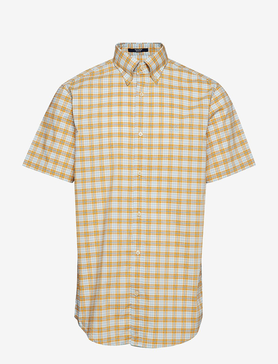 GANT - D1. TP BROADCLOTH PLAID REG BD SS - honey gold - 0
