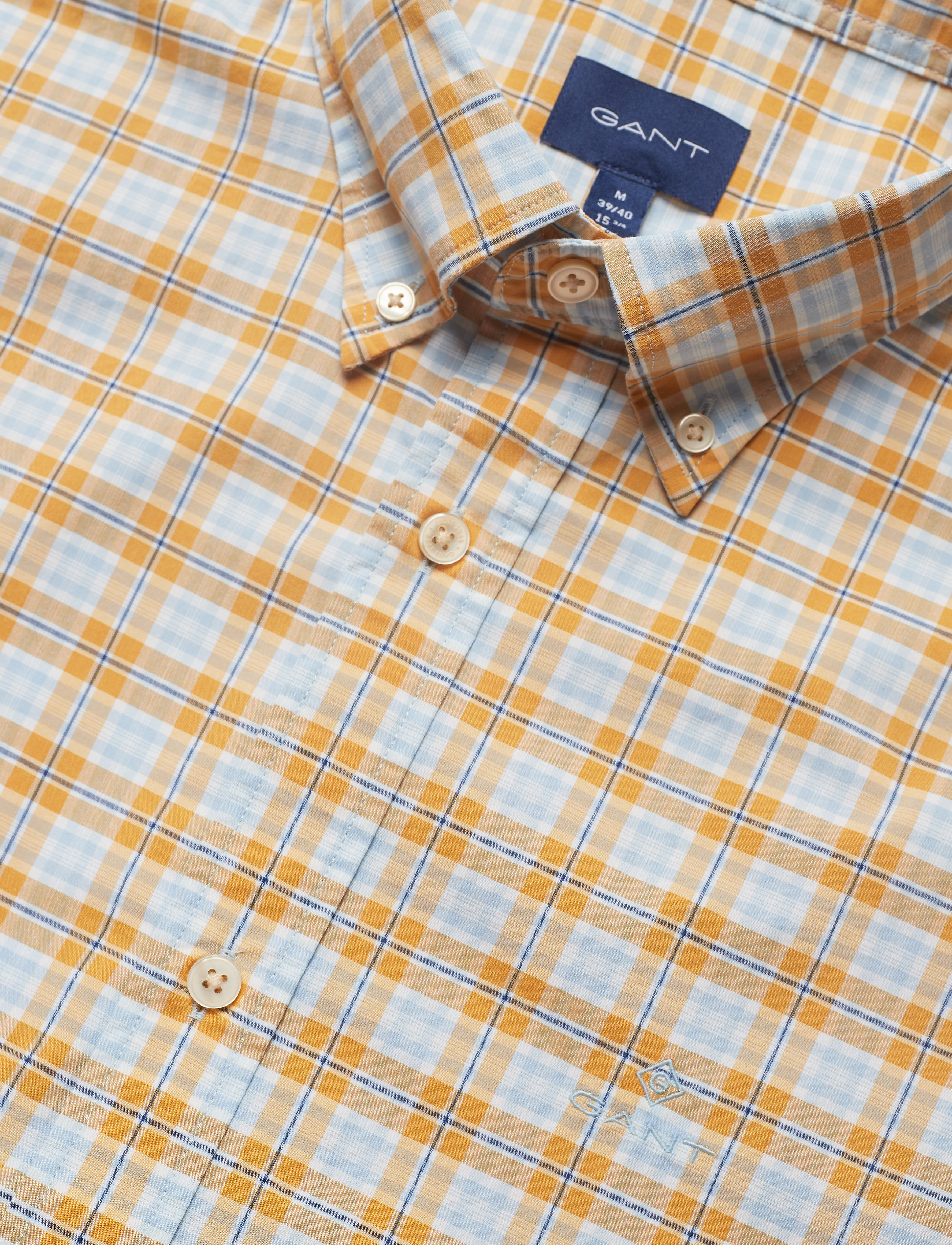 GANT - D1. TP BROADCLOTH PLAID REG BD SS - honey gold - 2