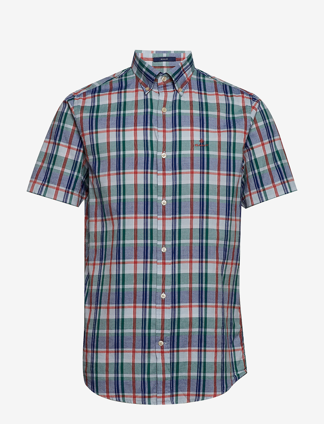 GANT - D1. OXFORD PLAID REG BD SS - ivy green - 0