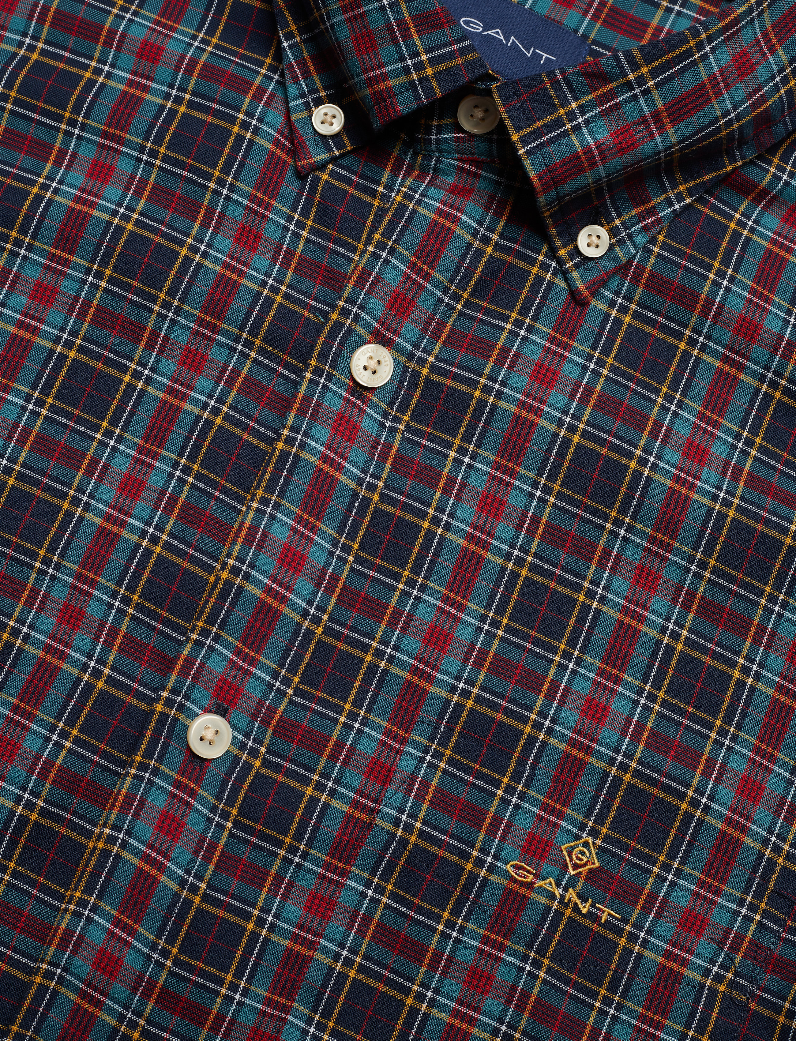 GANT - D2. TP OXFORD CHECK REG BD - marine - 3
