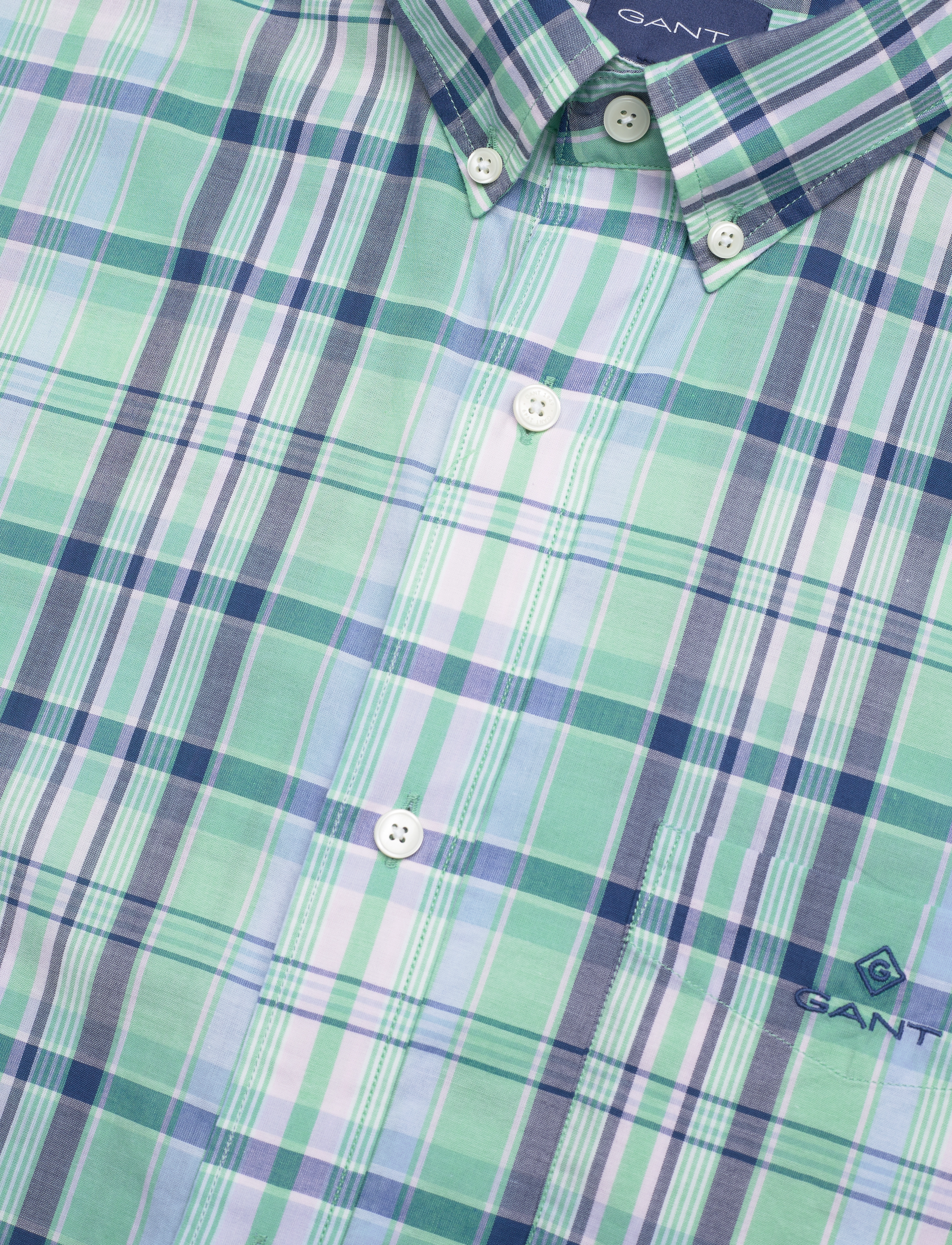 GANT - D1. REG COLORFUL CHECK SS BD - absinthe green - 3