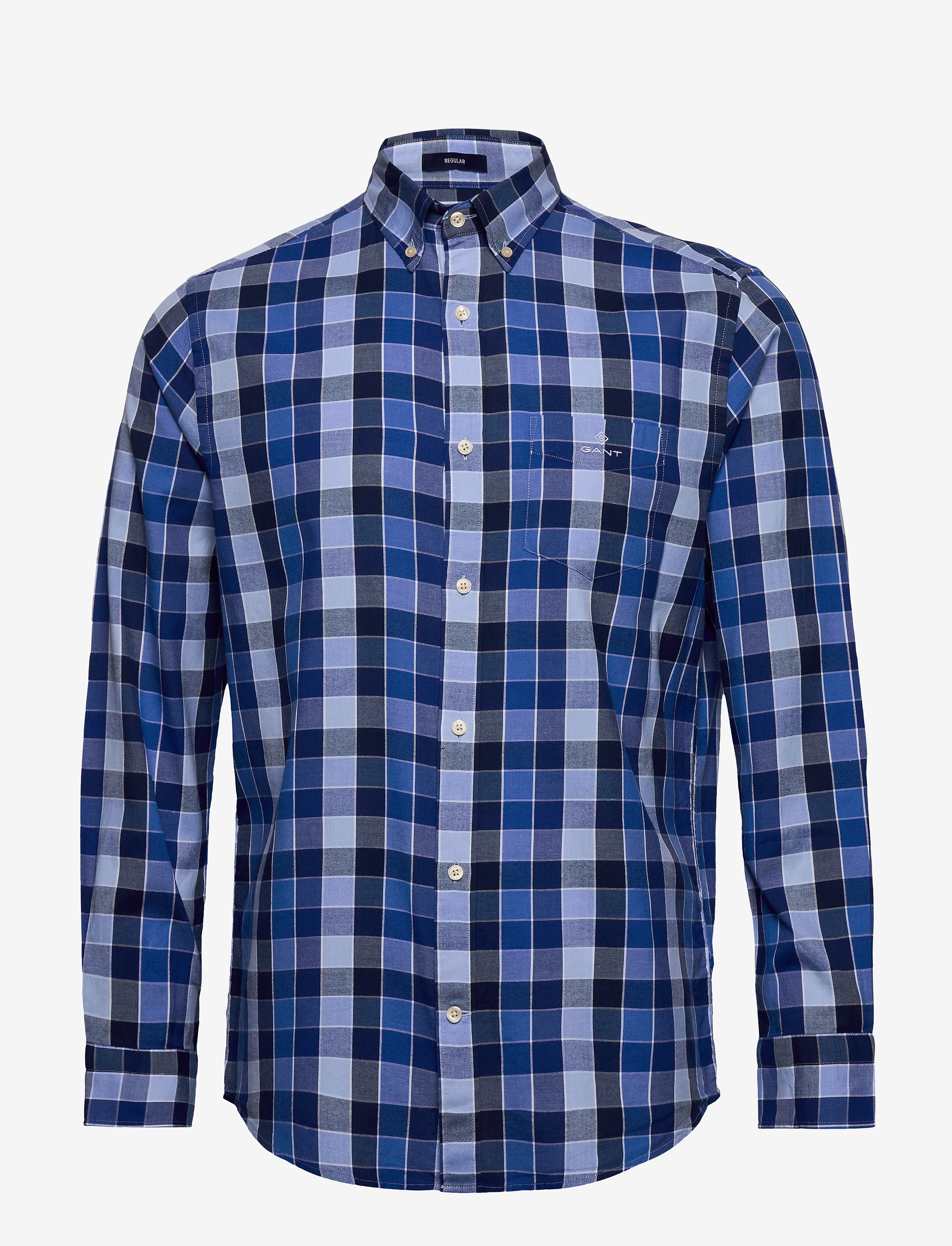 GANT - D1. WINDBLOWN OXFORD CHECK REG BD - nautical blue - 0