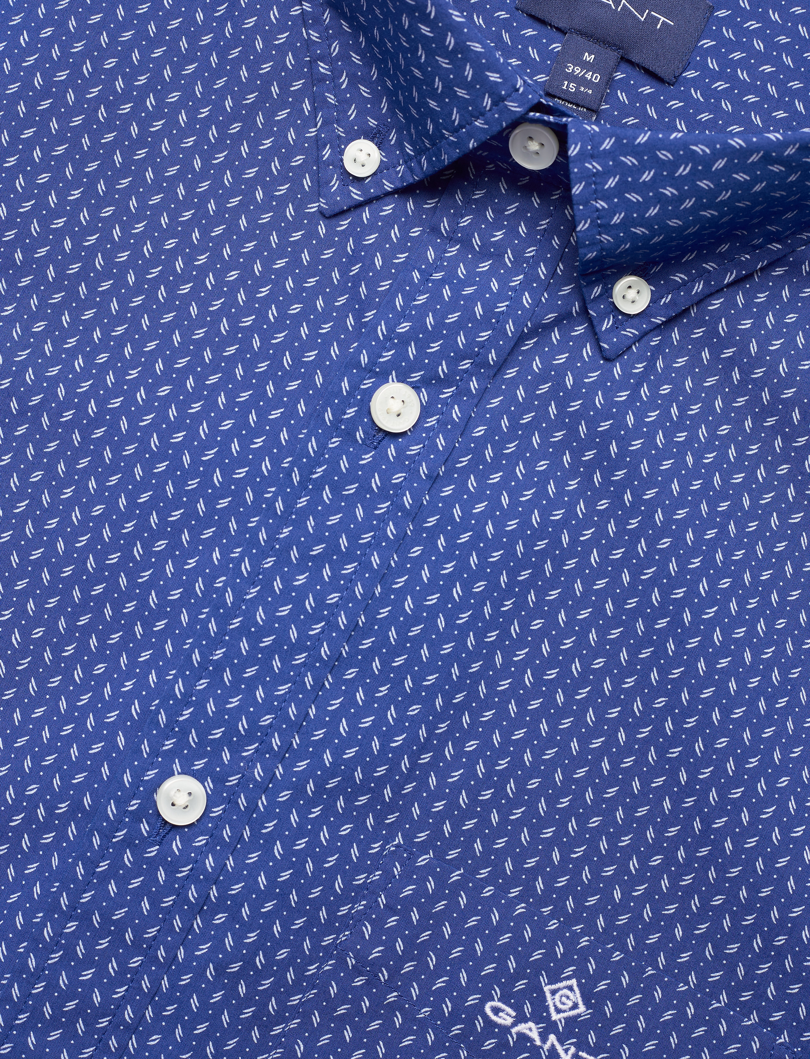GANT - D1. BC PRINT REG BD SS - crisp blue - 3