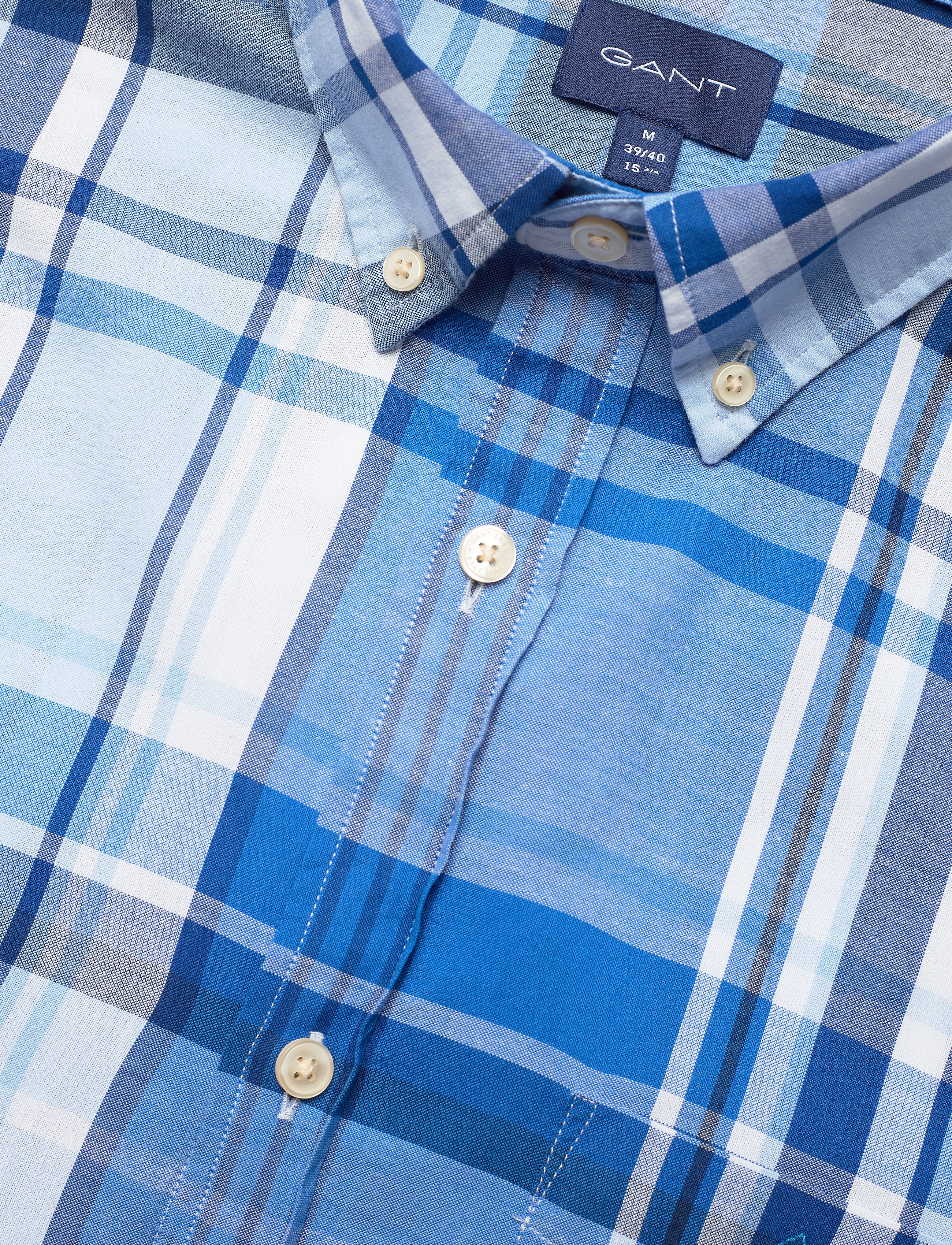 GANT - D1. WINDBLOWN OXFORD MADRAS REG BD - nautical blue - 3