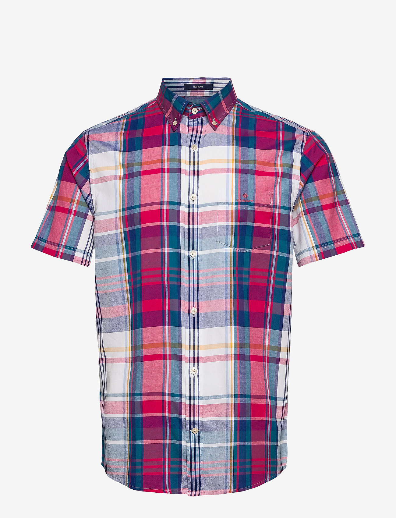 GANT - D1. WINDBLOWN OXF MADRAS REG BD SS - love potion - 0