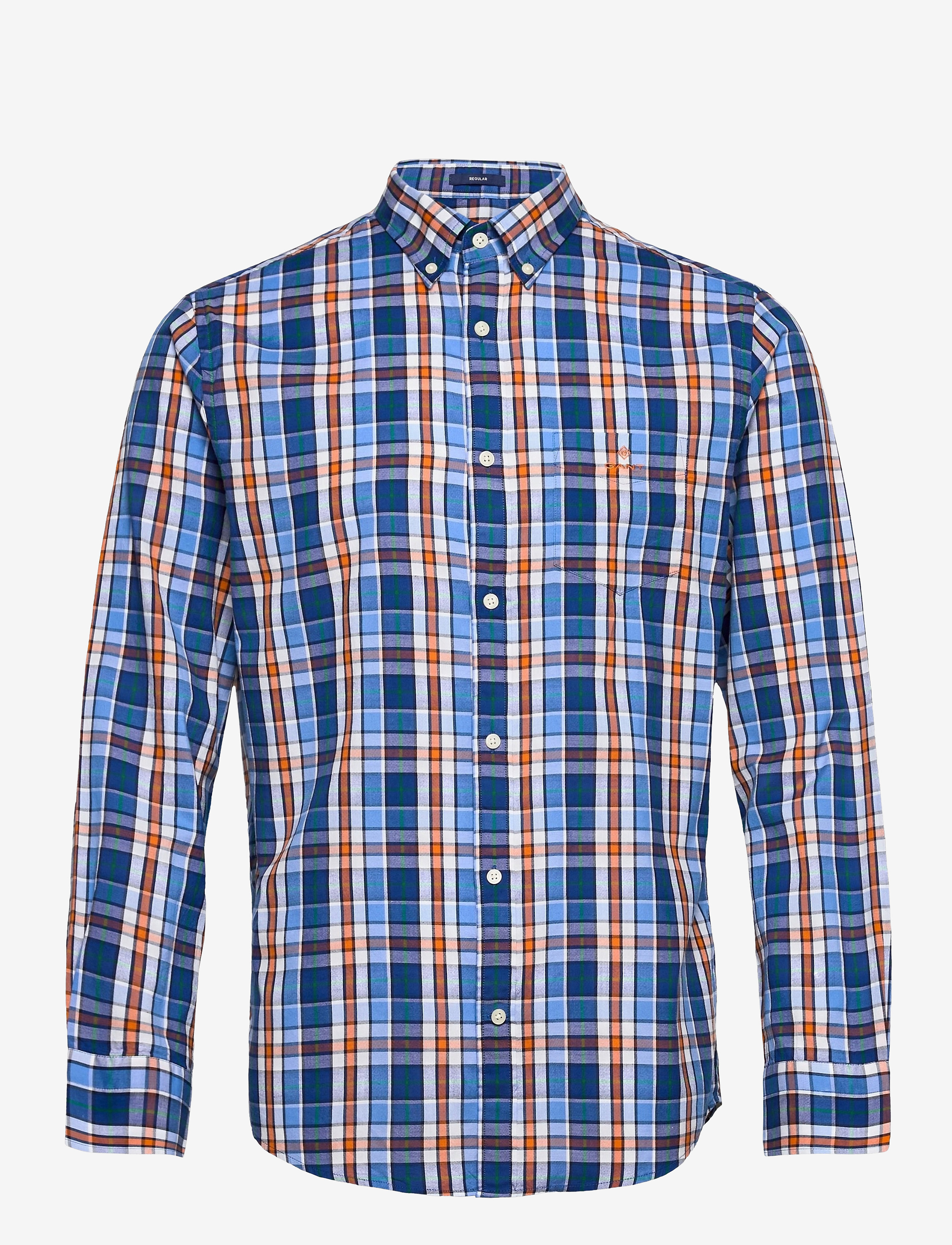 GANT - D1. WINDBLOWN OXFORD CHECK REG BD - pacific blue - 0