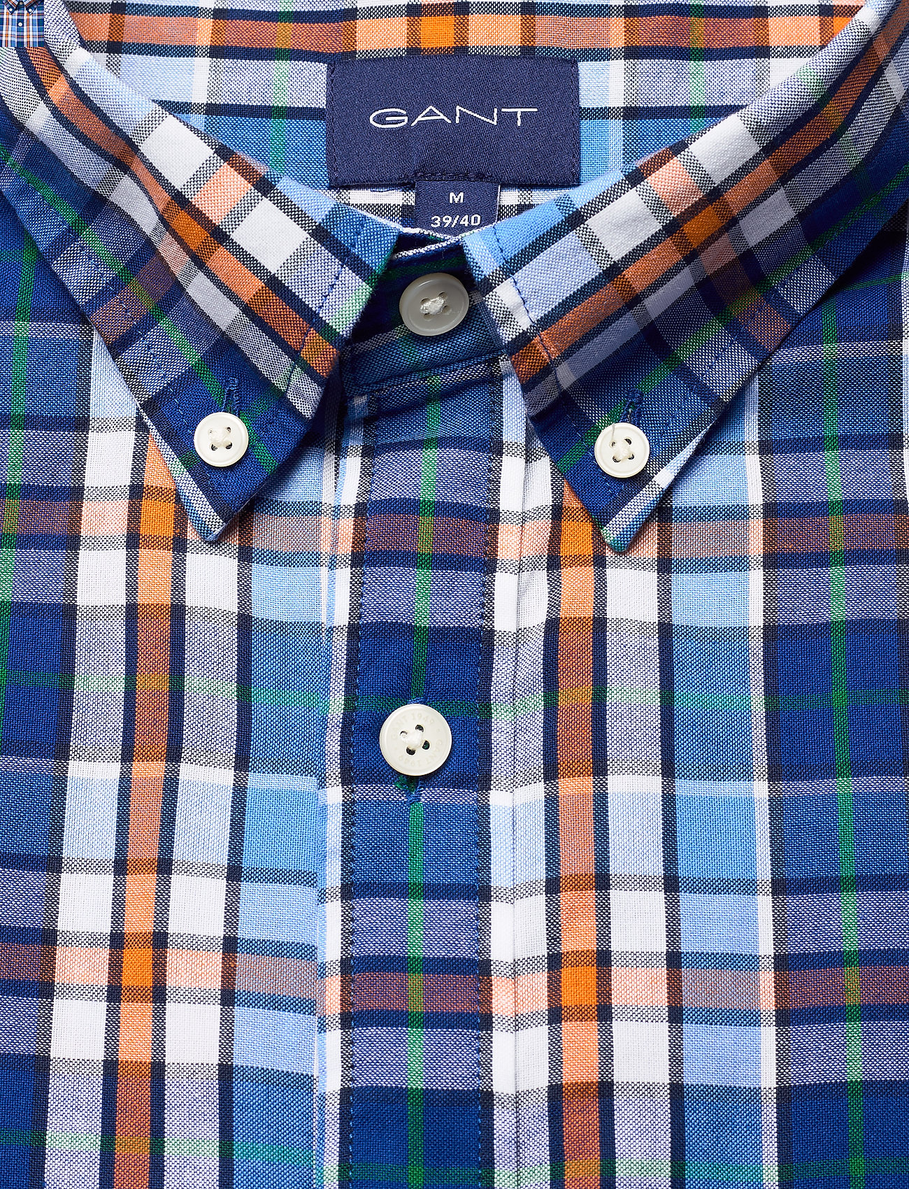 GANT - D1. WINDBLOWN OXFORD CHECK REG BD - pacific blue - 2
