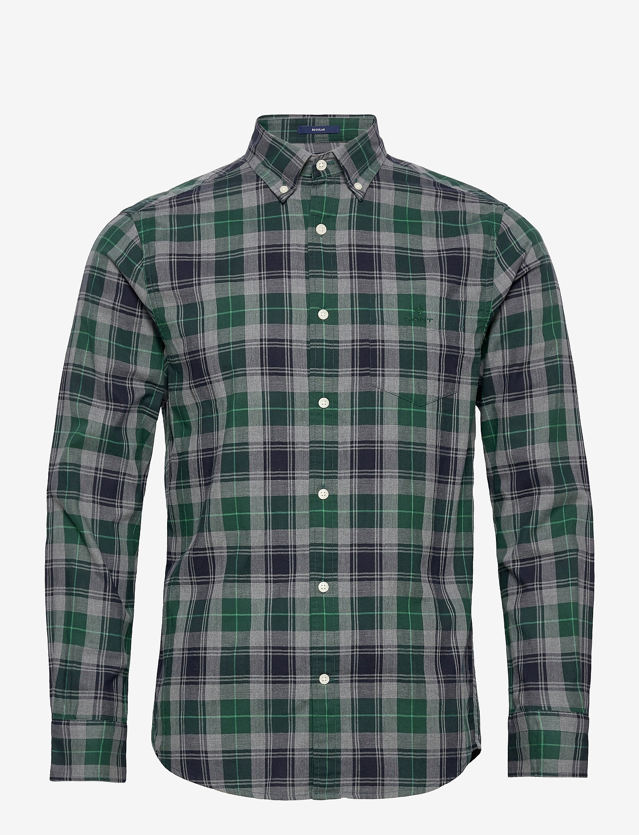 GANT - D1.MELANGE HERRINGBON CHECK REG BD - tartan green - 0