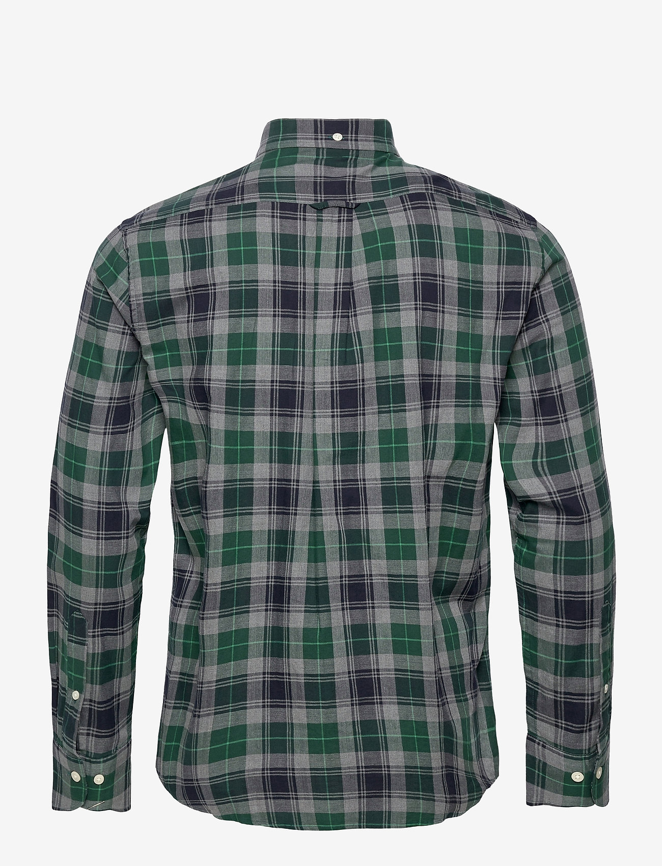 GANT - D1.MELANGE HERRINGBON CHECK REG BD - tartan green - 1