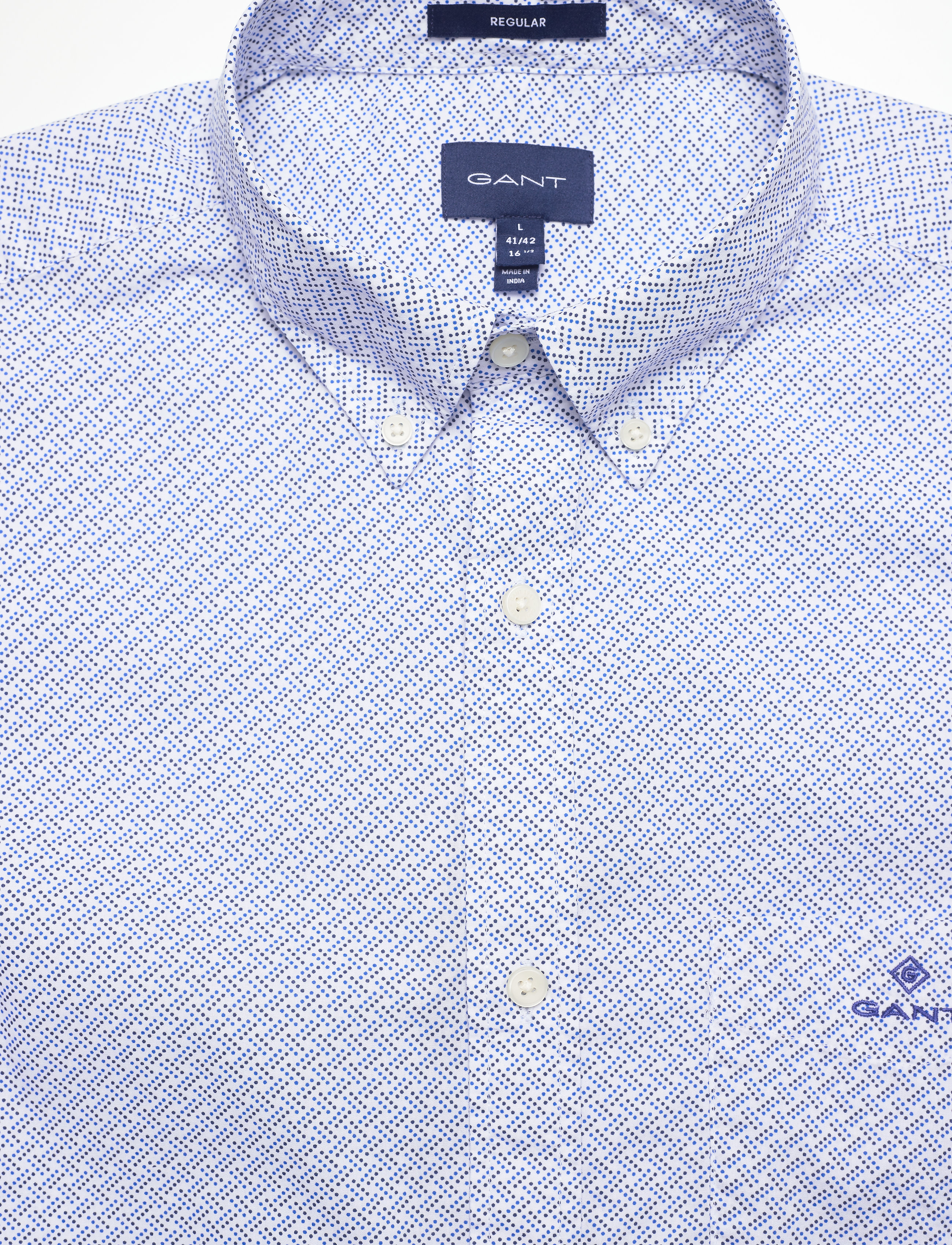 GANT - D1. MICRO DOT WEAVE PRINT REG BD - white - 2