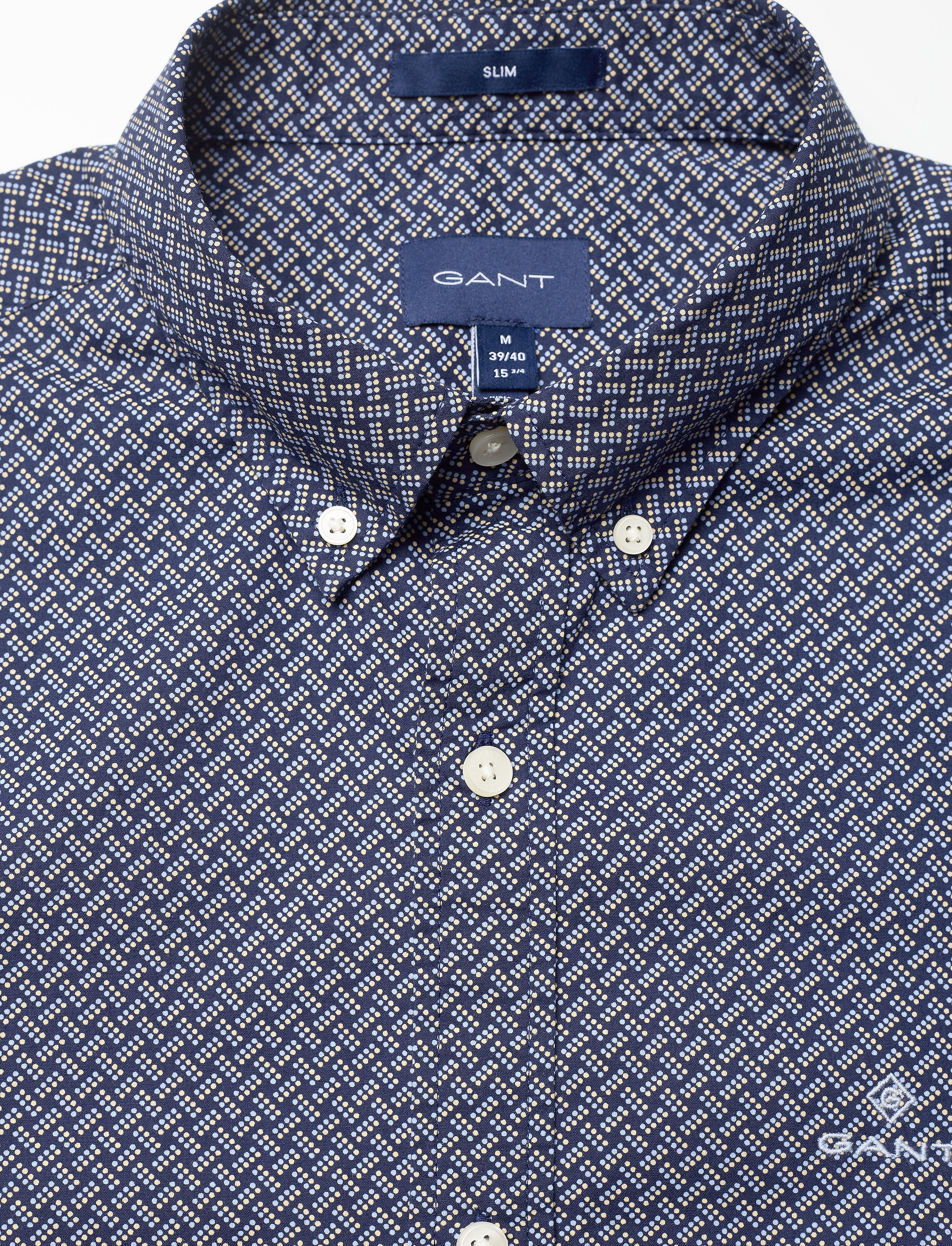 GANT - D1. MICRO DOT WEAVE PRINT SLIM BD - persian blue - 2