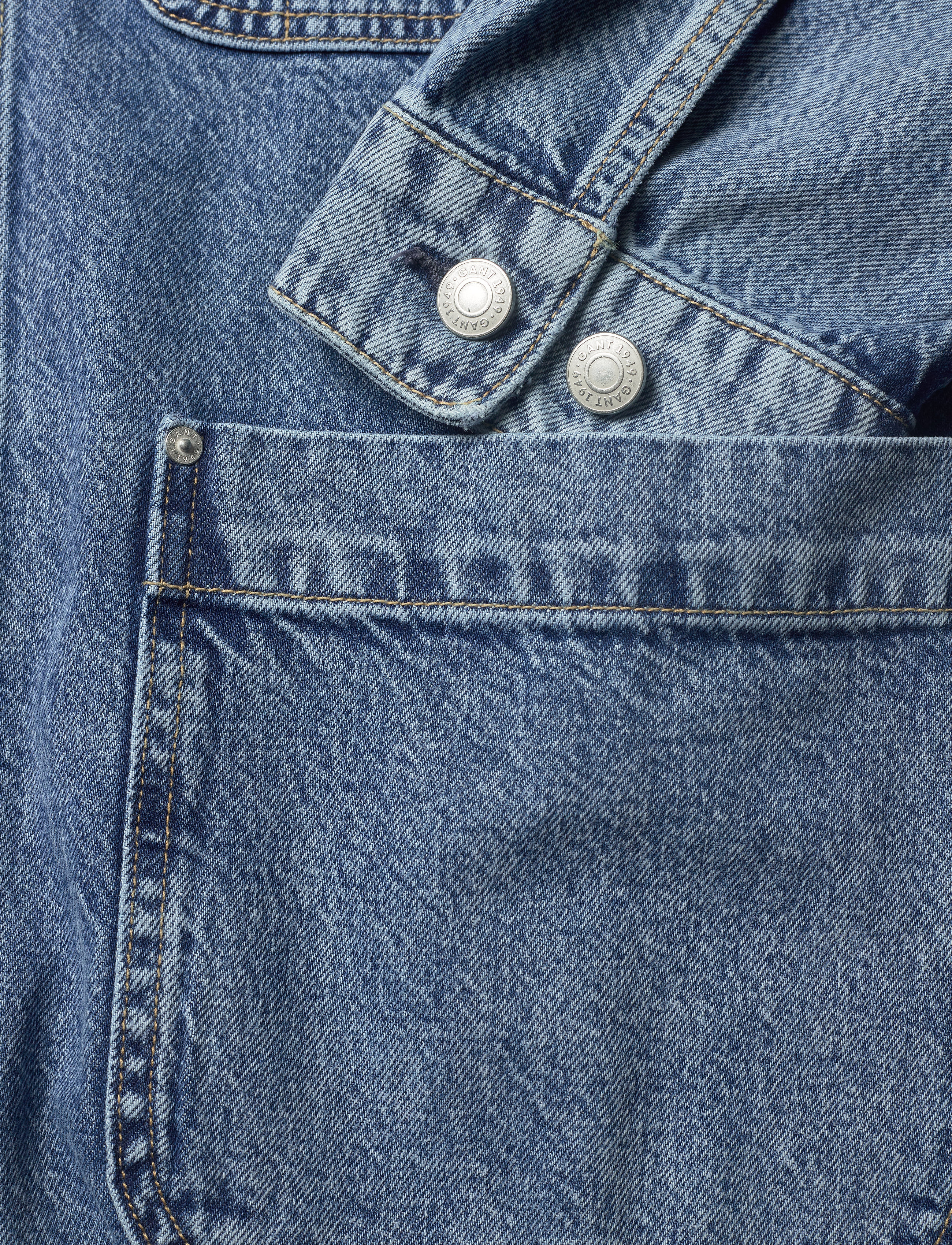 GANT - D2. DENIM OVERSHIRT TOWN - light blue broken in - 2