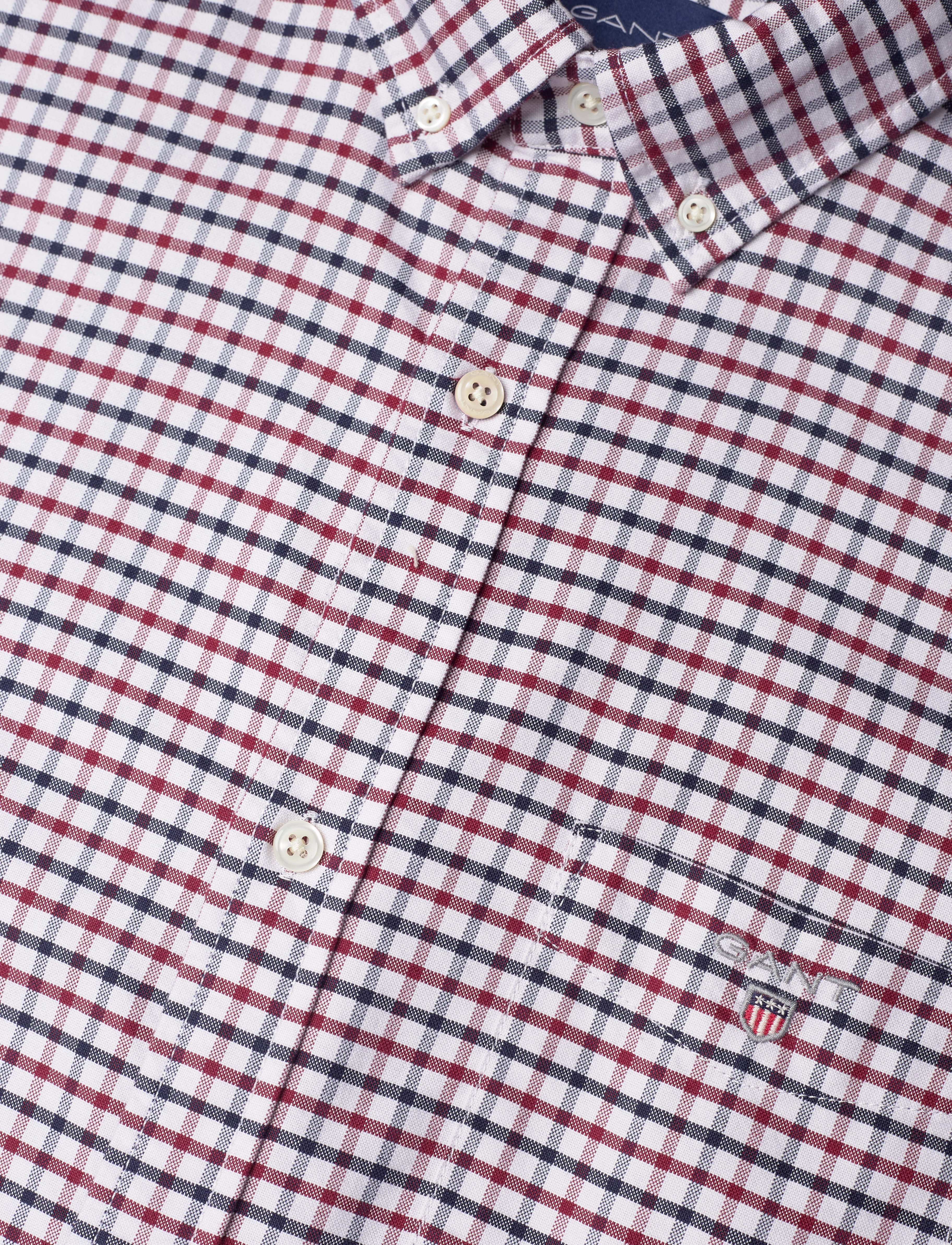 GANT - D1.REG OXFORD TATTERSALL BD - plumped red - 3