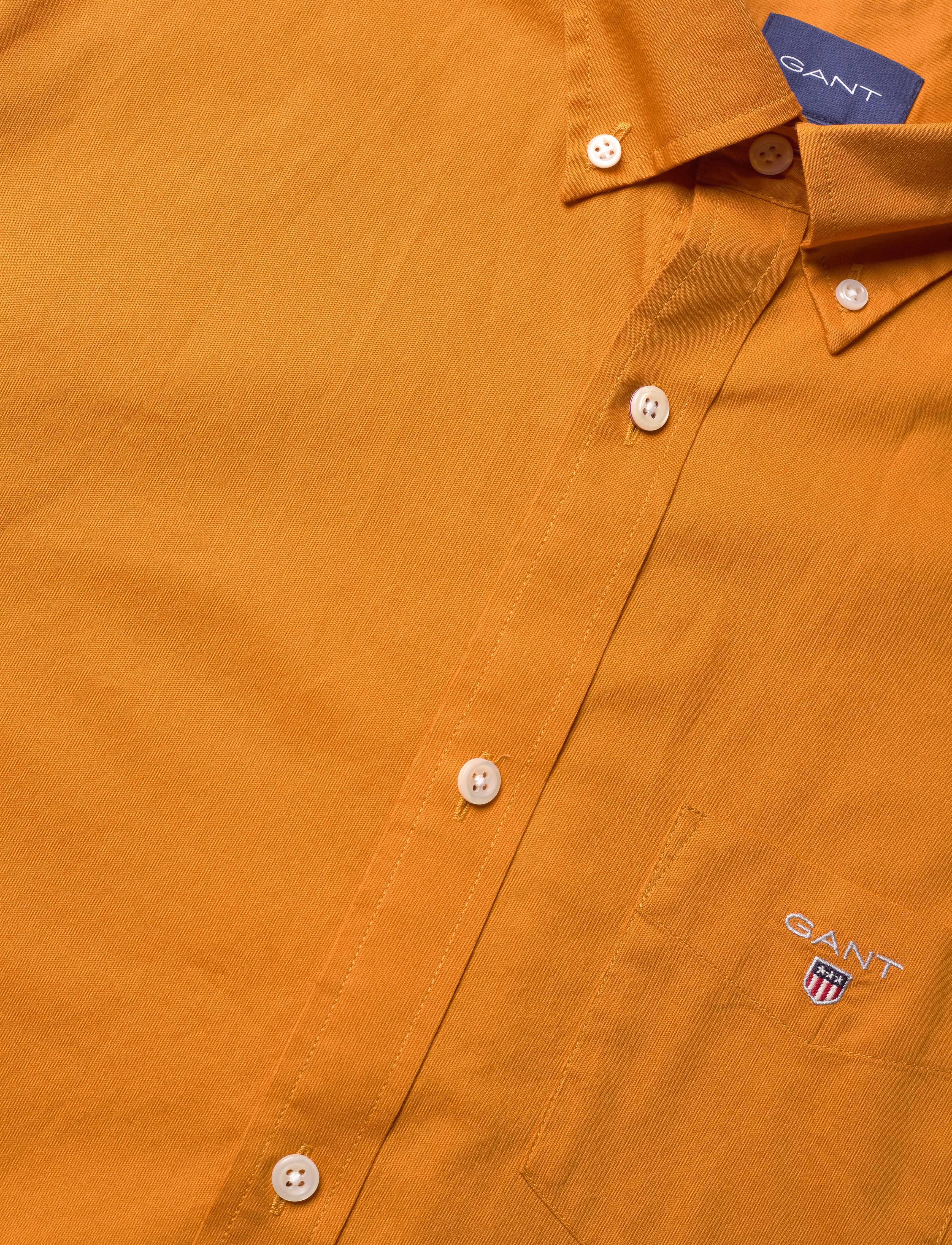 GANT - REG BROADCLOTH BD - dk mustard orange - 3