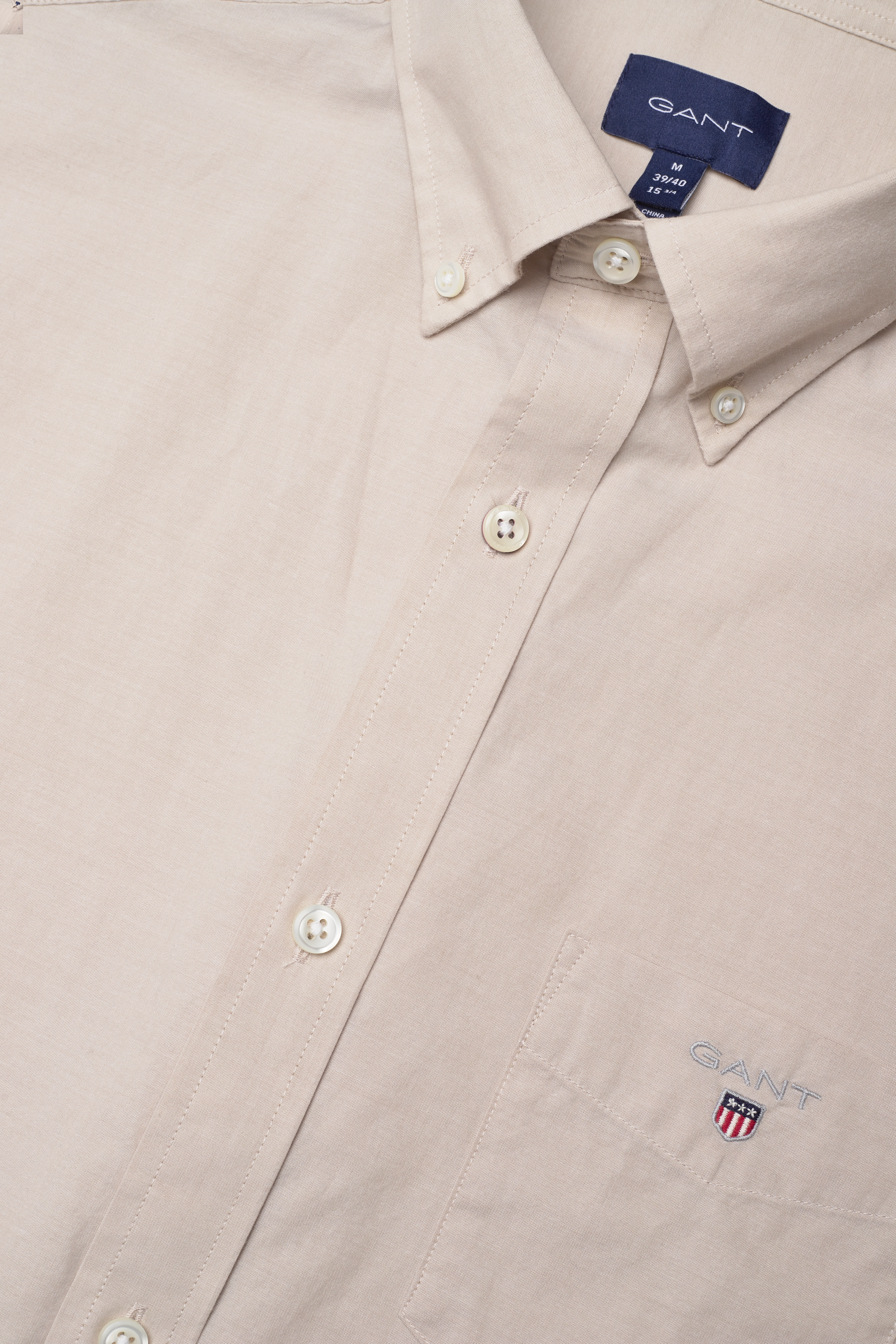 GANT - REG BROADCLOTH BD - dry sand - 3