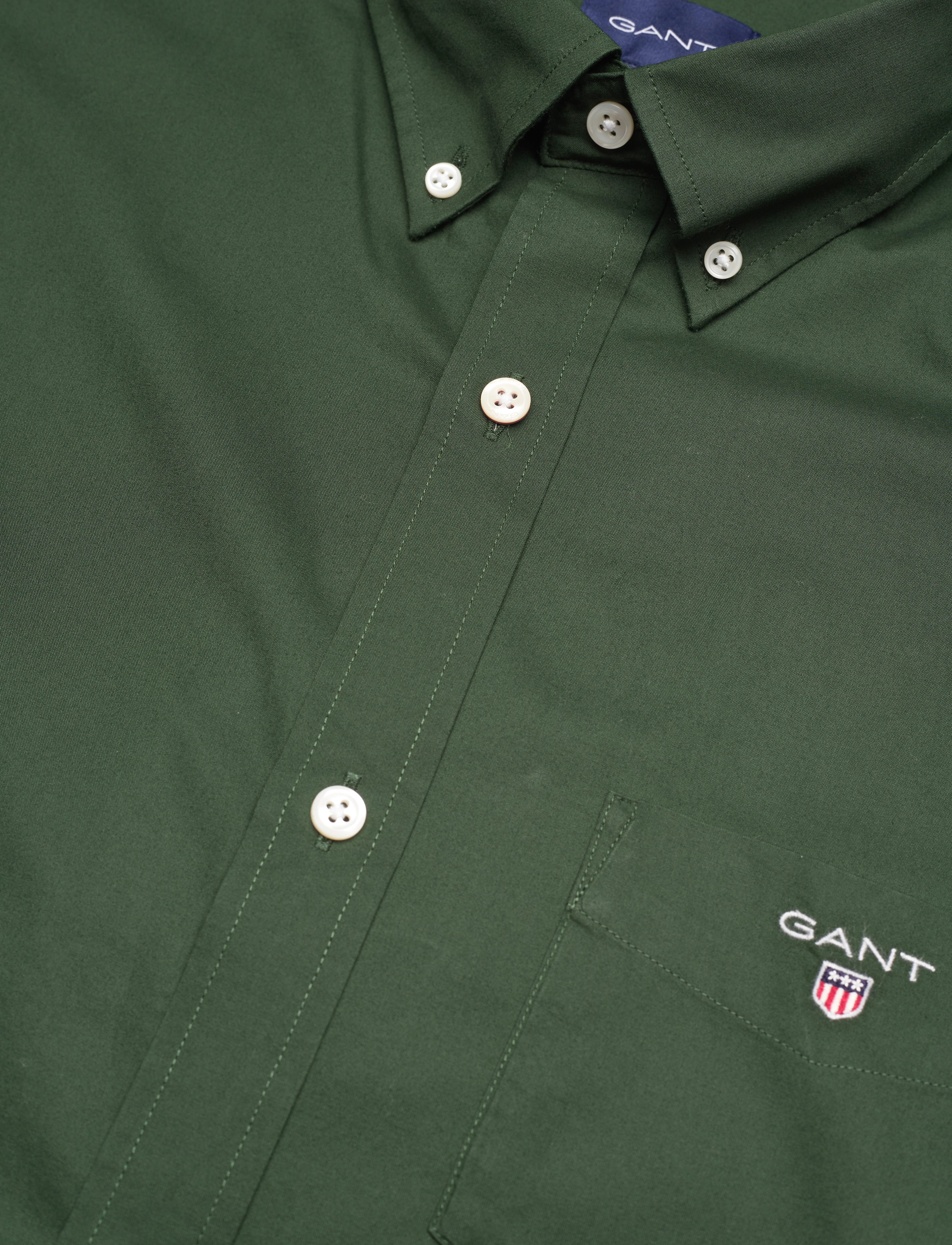 GANT - REG BROADCLOTH BD - storm green - 3