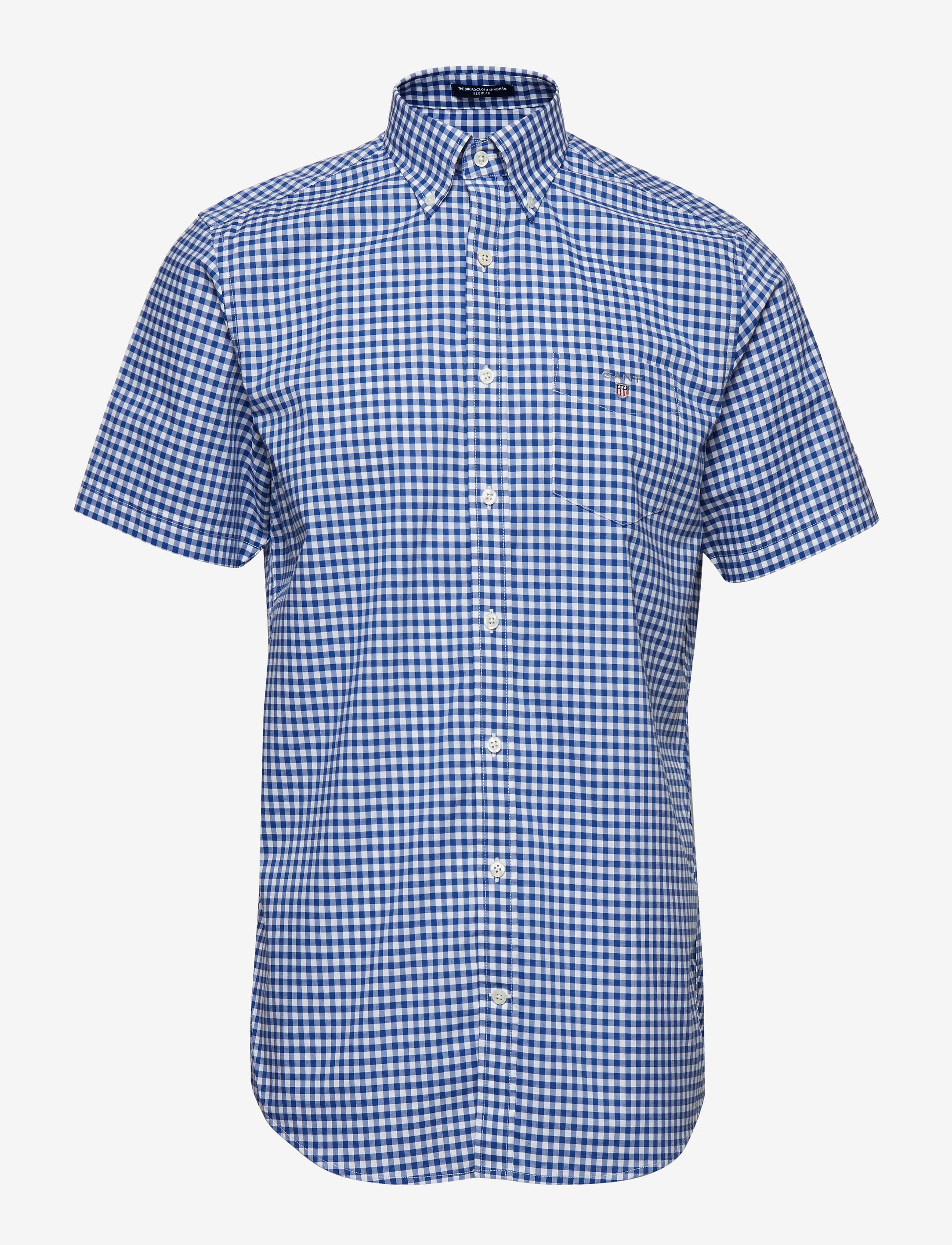 GANT - REG BROADCLOTH GINGHAM SS BD - college blue - 0