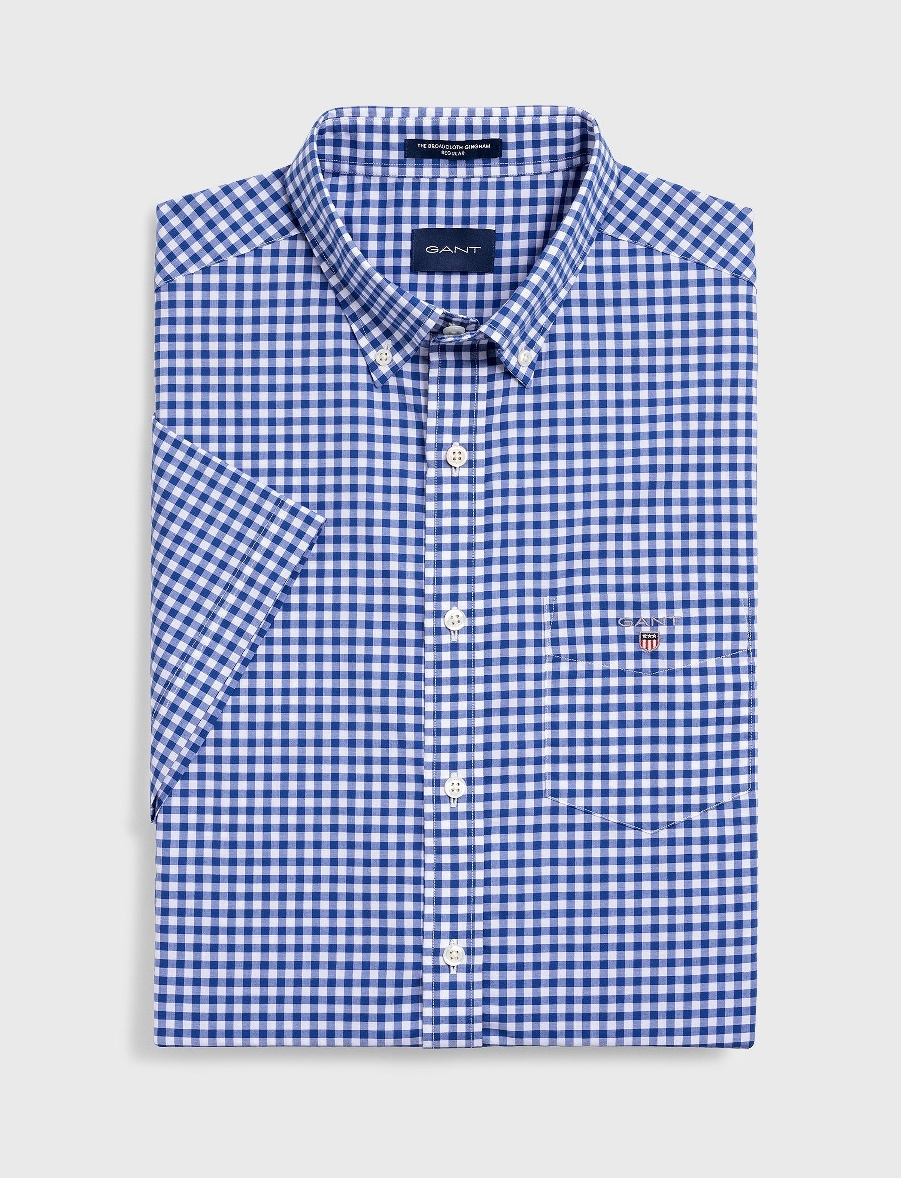 GANT - REG BROADCLOTH GINGHAM SS BD - college blue - 3