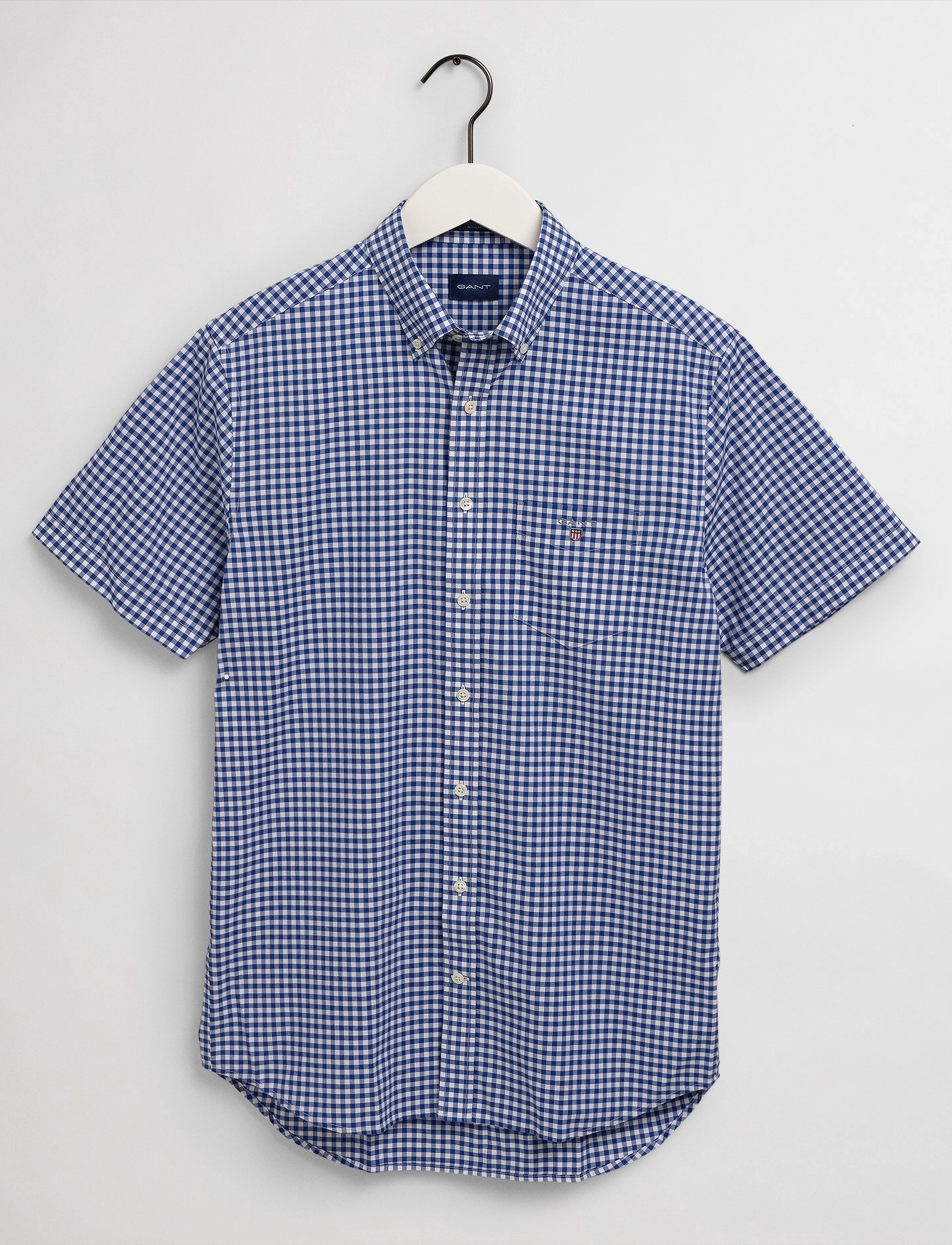 GANT - REG BROADCLOTH GINGHAM SS BD - college blue - 4