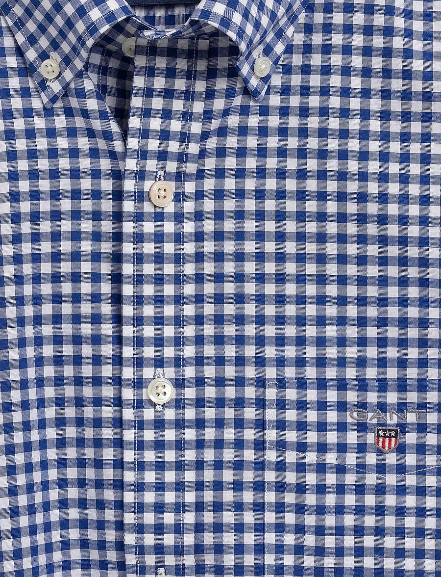 GANT - REG BROADCLOTH GINGHAM SS BD - college blue - 5