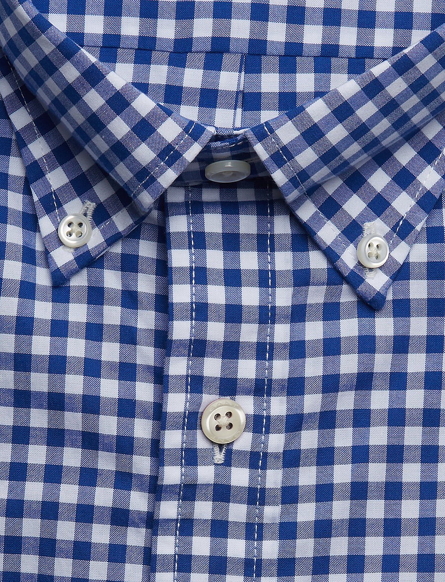 GANT - REG BROADCLOTH GINGHAM SS BD - college blue - 2