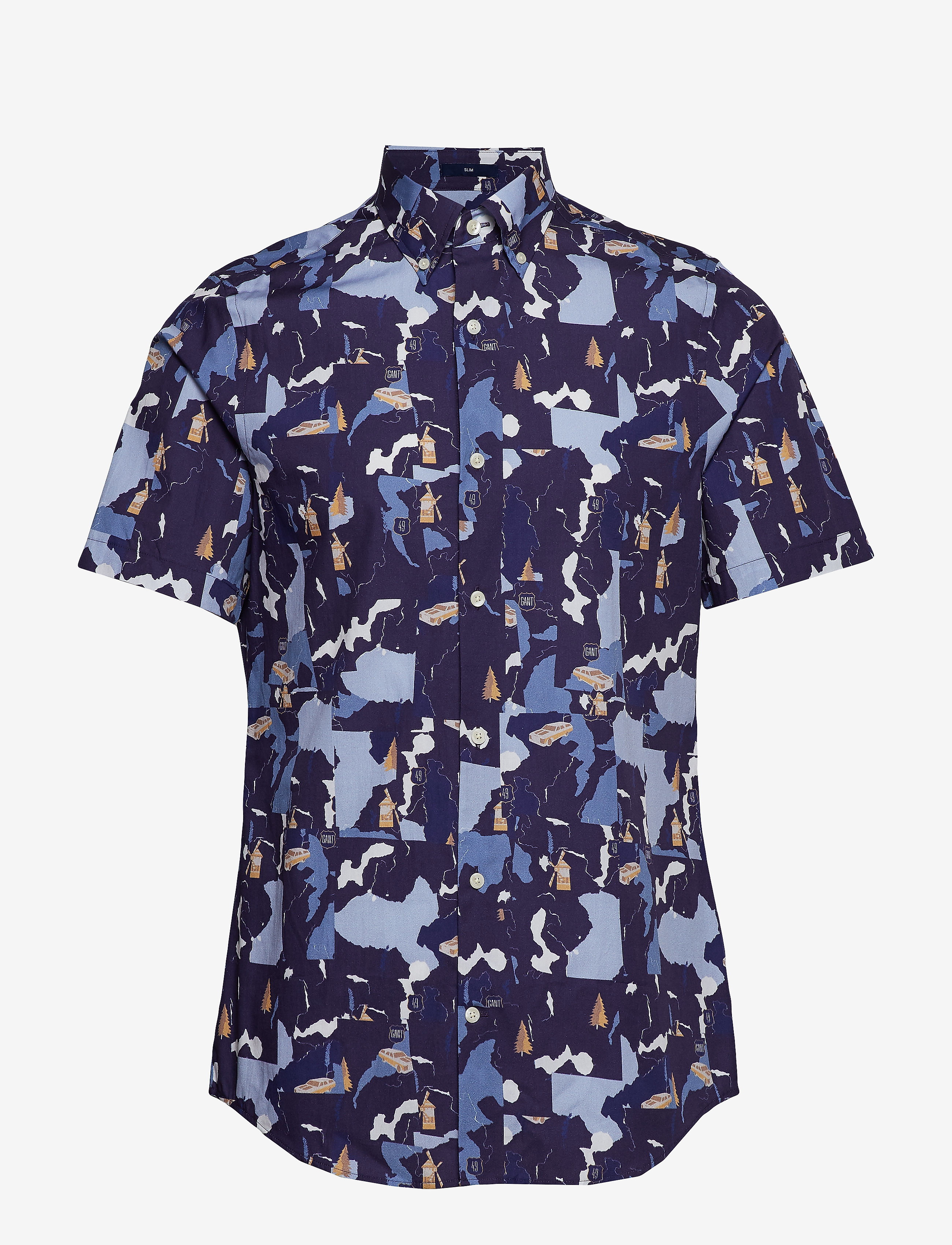 GANT - D1. COLLAGE PRINT SLIM BD SS - persian blue - 0