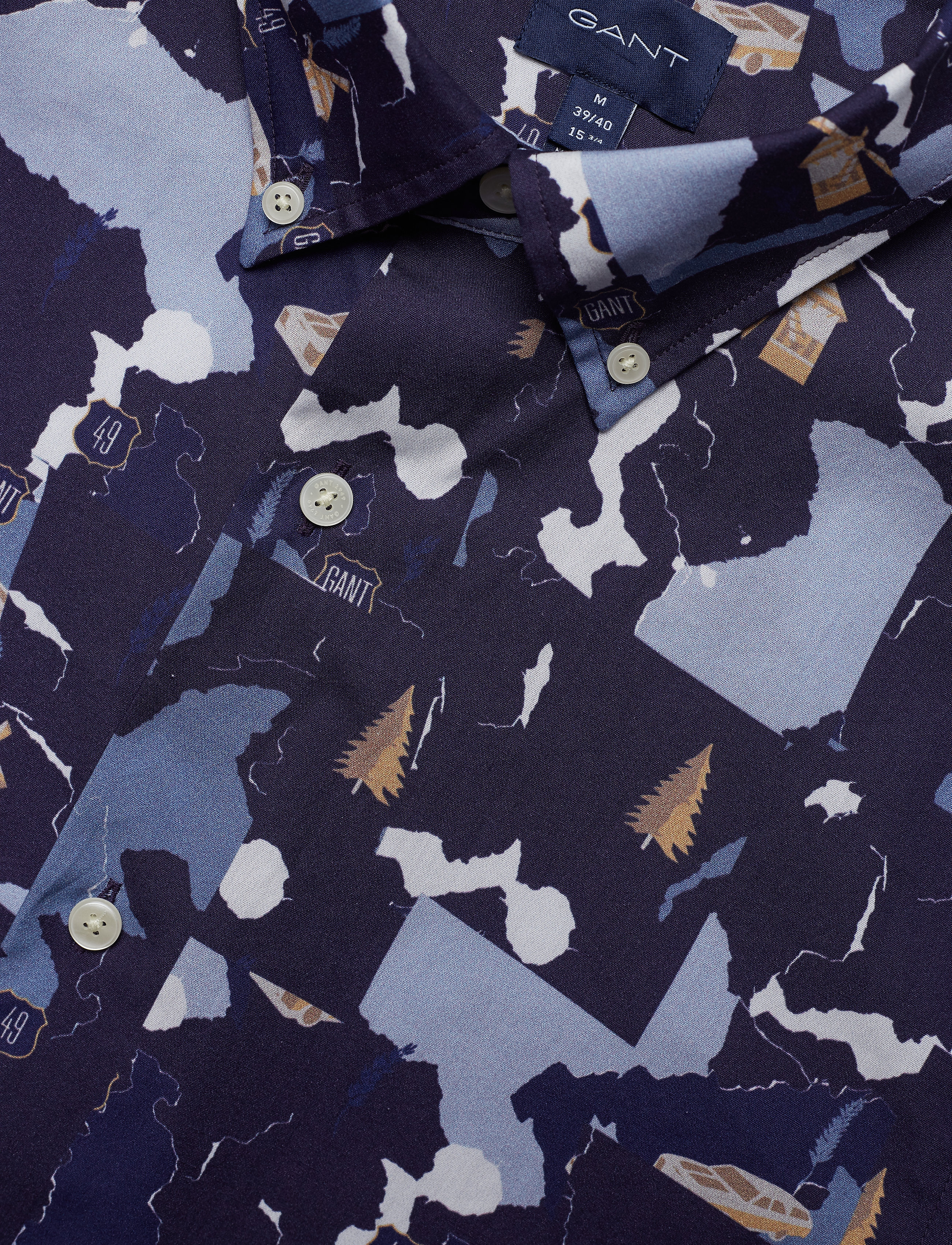 GANT - D1. COLLAGE PRINT SLIM BD SS - persian blue - 2