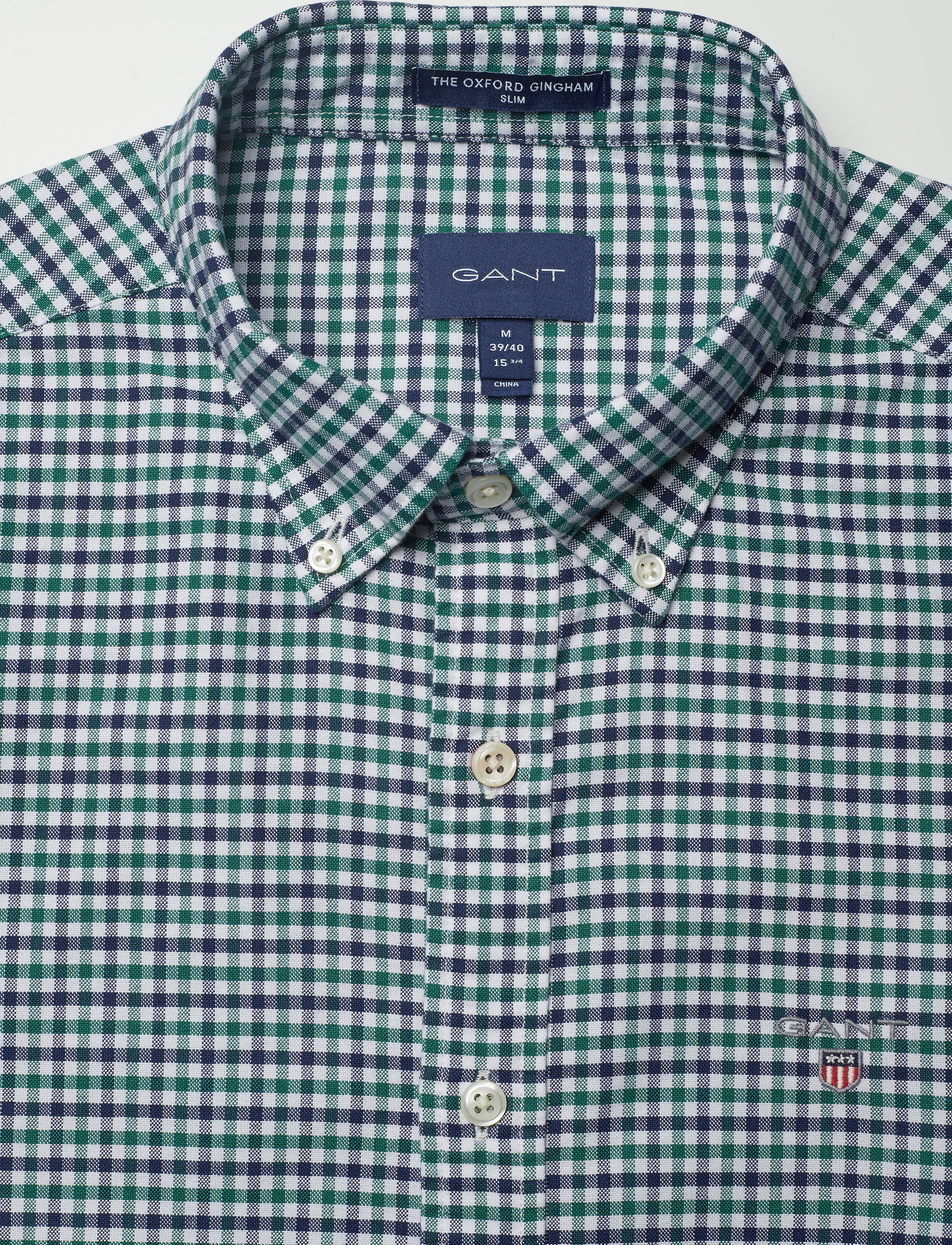 GANT - THE OXFORD 3 COL GINGHAM SLIM BD - ivy green - 2