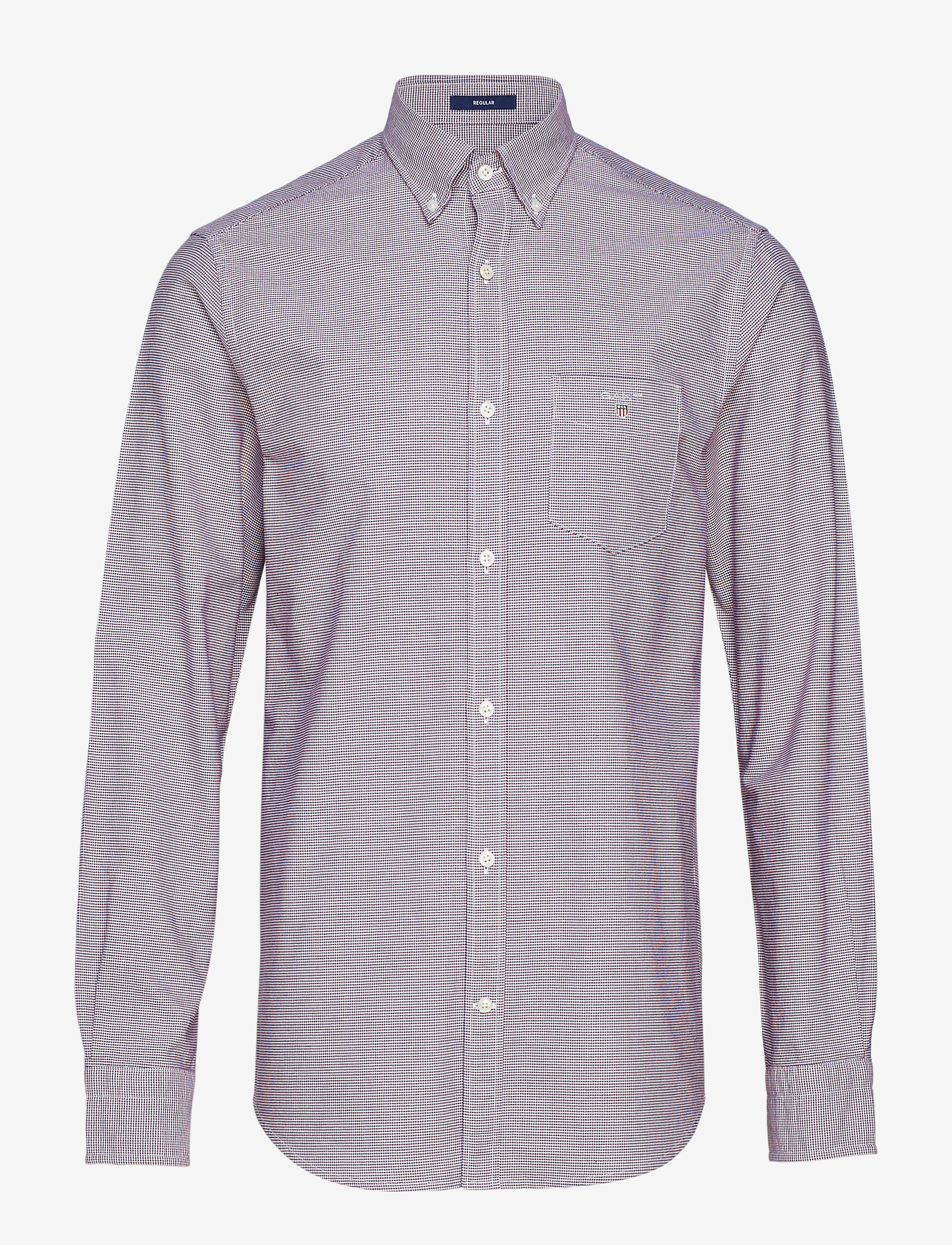 GANT - THE OXFORD HOUNDSTOOTH REG BD - mahogny red - 0