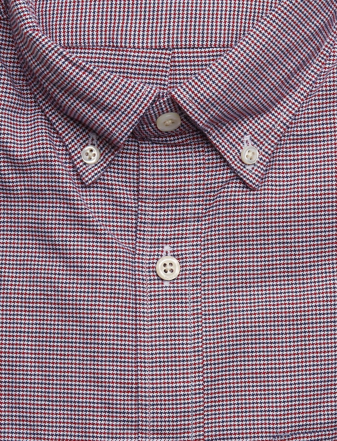 GANT - THE OXFORD HOUNDSTOOTH REG BD - mahogny red - 2