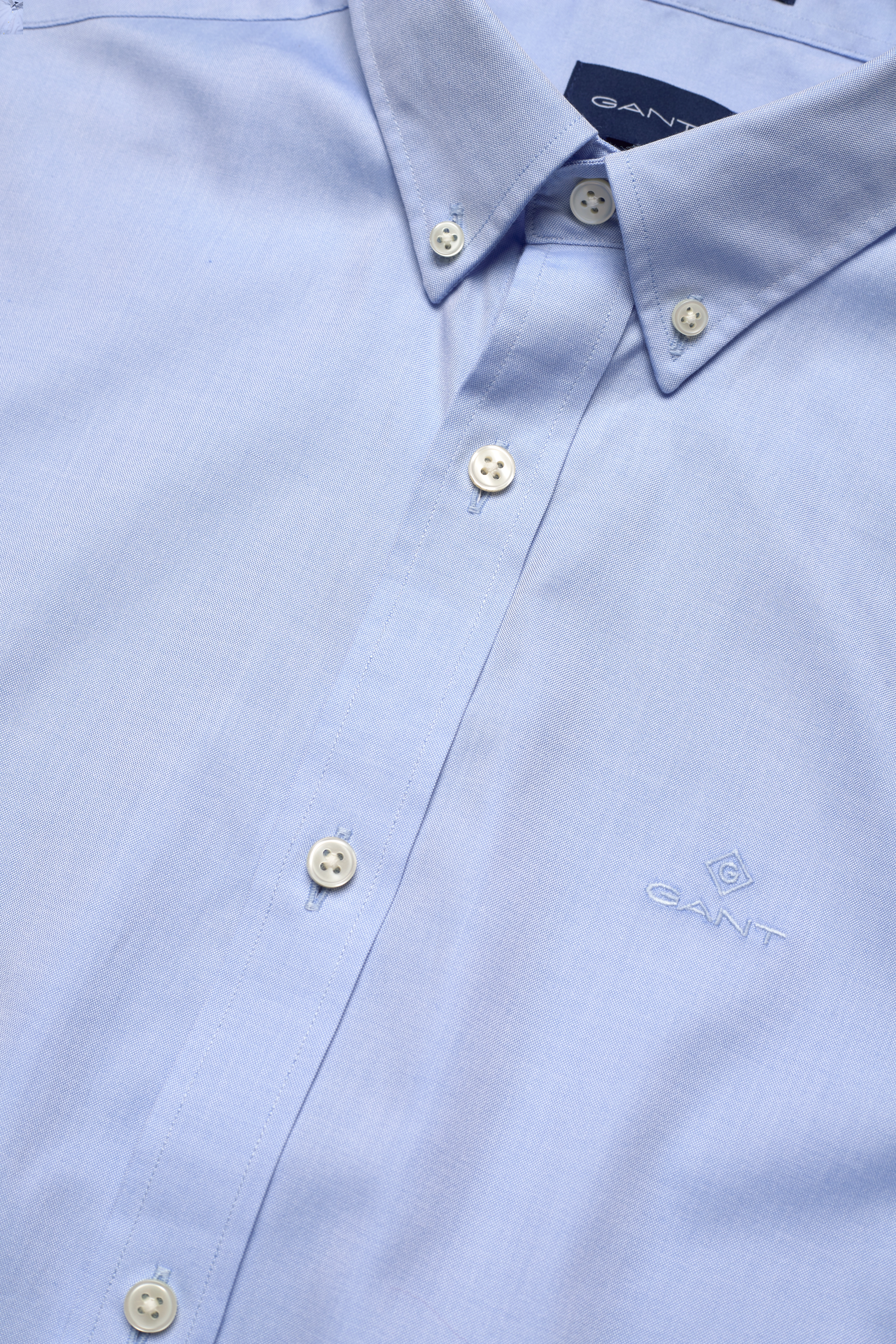 GANT - SLIM PINPOINT OXFORD BD - capri blue - 3