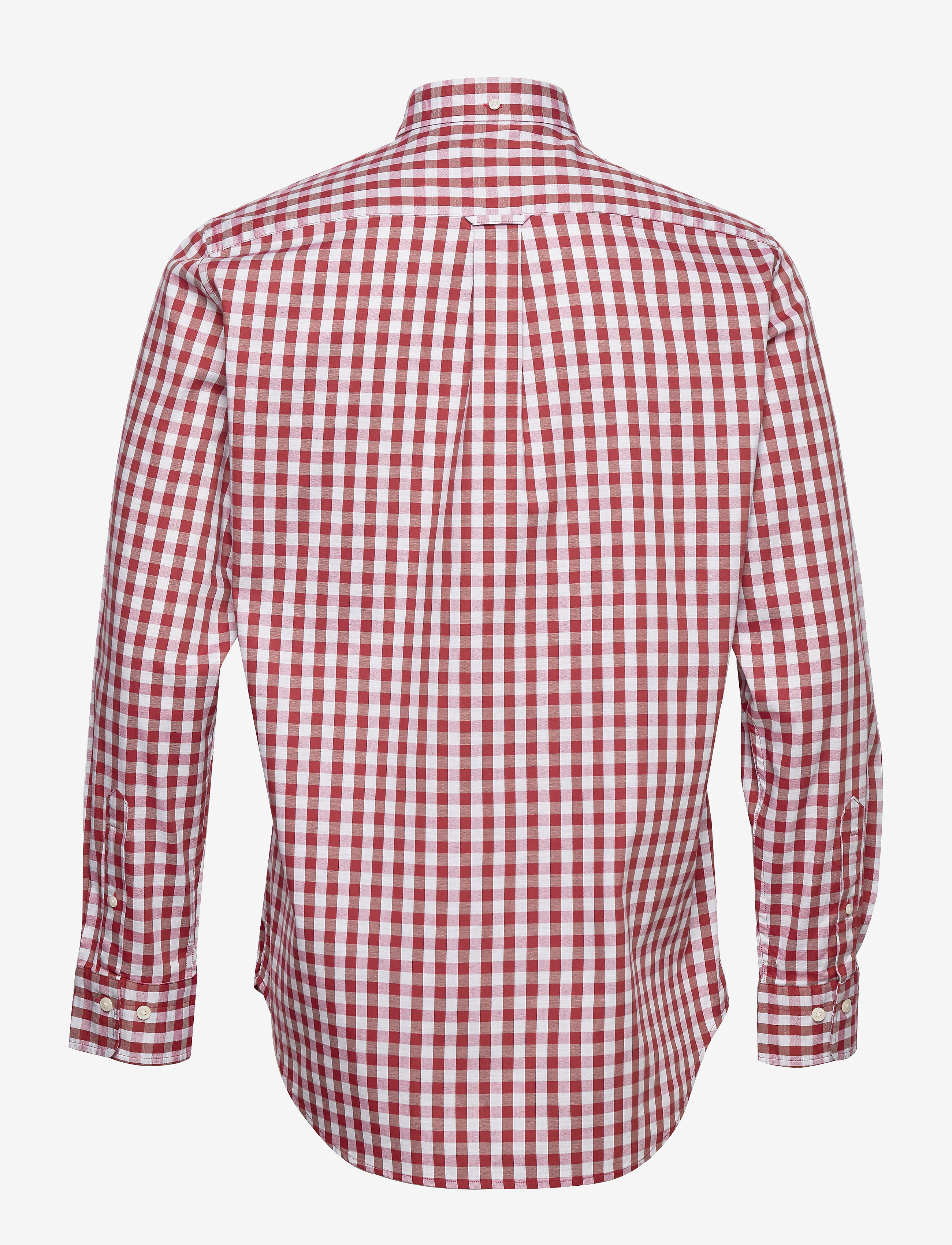 GANT - D1. HEATHER OXFORD GINGHAM REG BD - mahogny red - 1